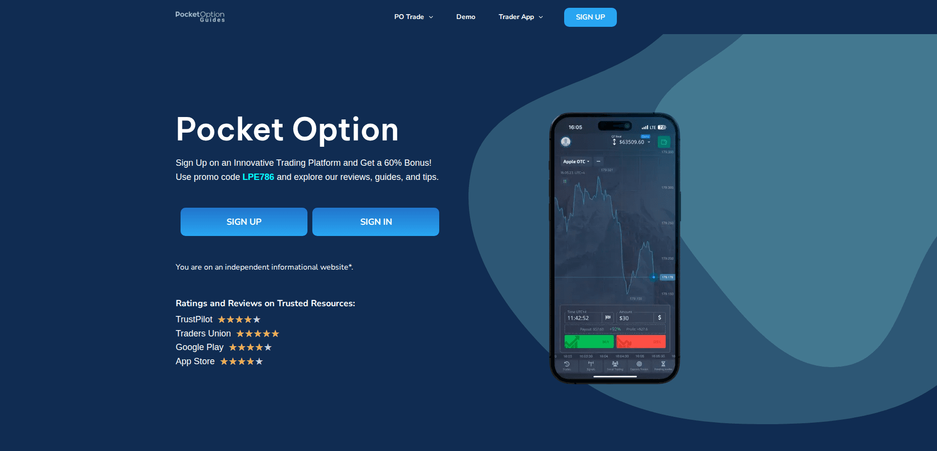 Website screenshot for https://newpocketoptionguide.com/ - 1
