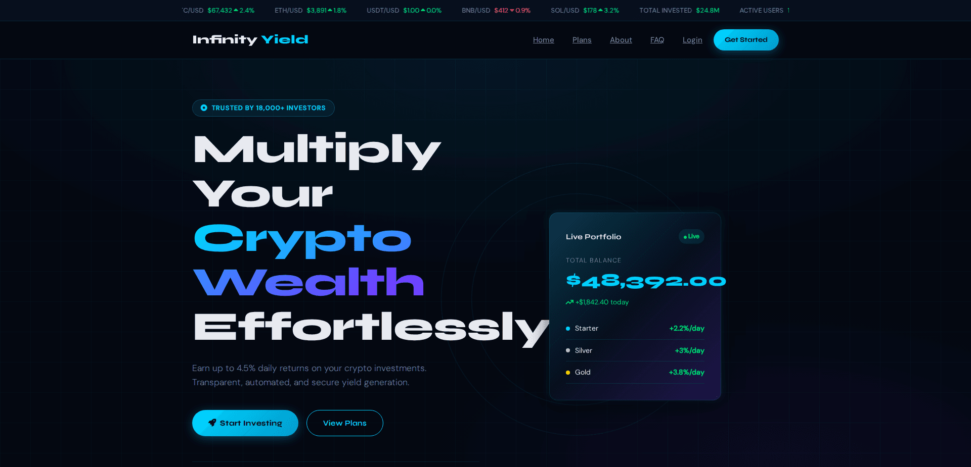 Website screenshot for https://infinityyield.online/ - 1