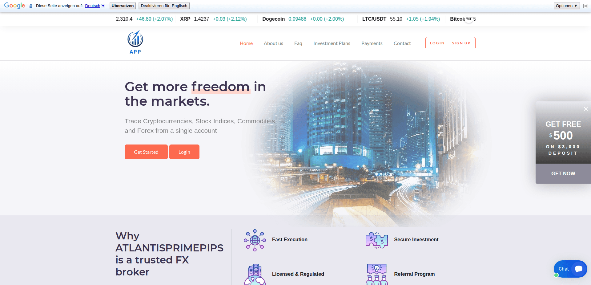Website screenshot for https://atlantisprimepips.com/ - 1