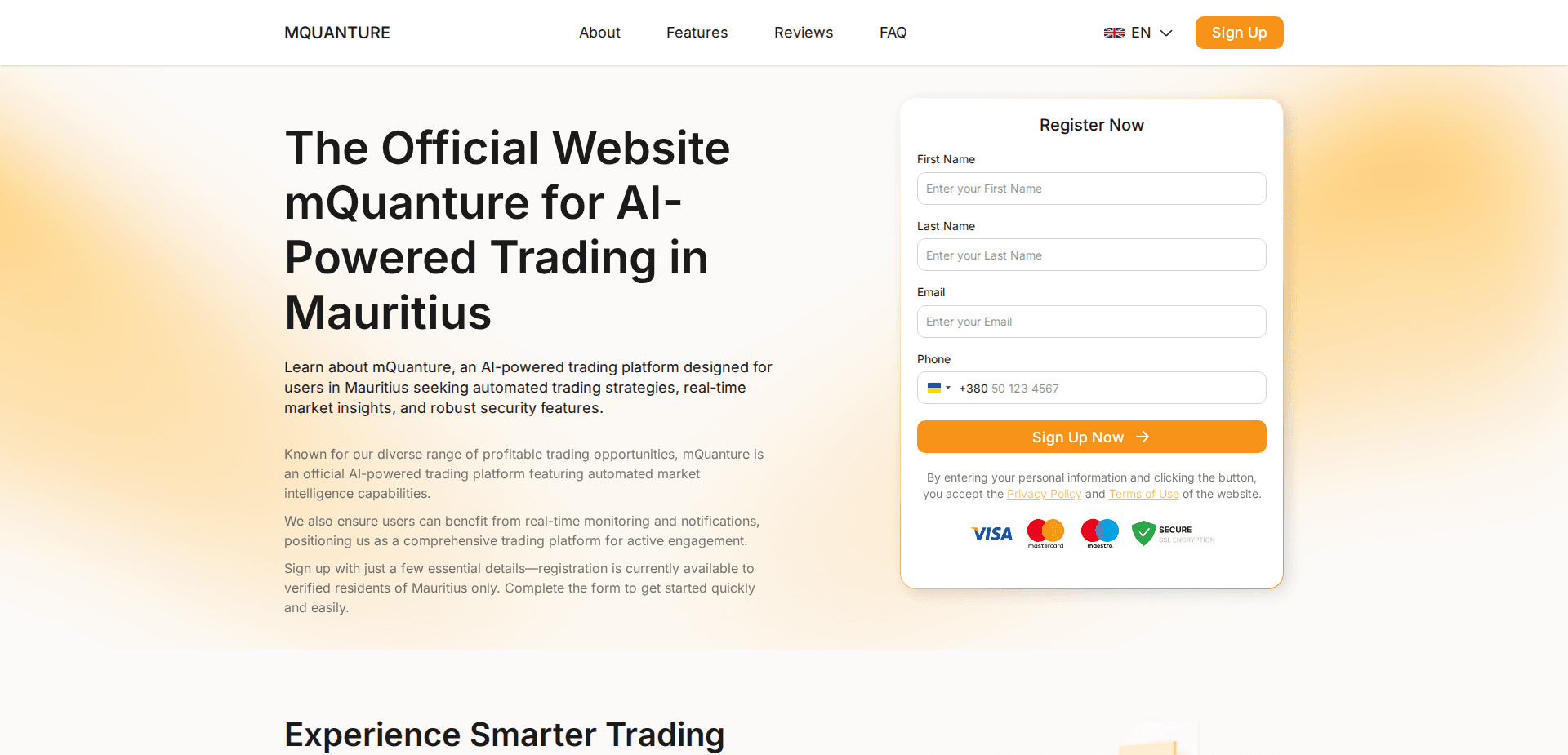 Website screenshot for https://mquanture.com/ - 1