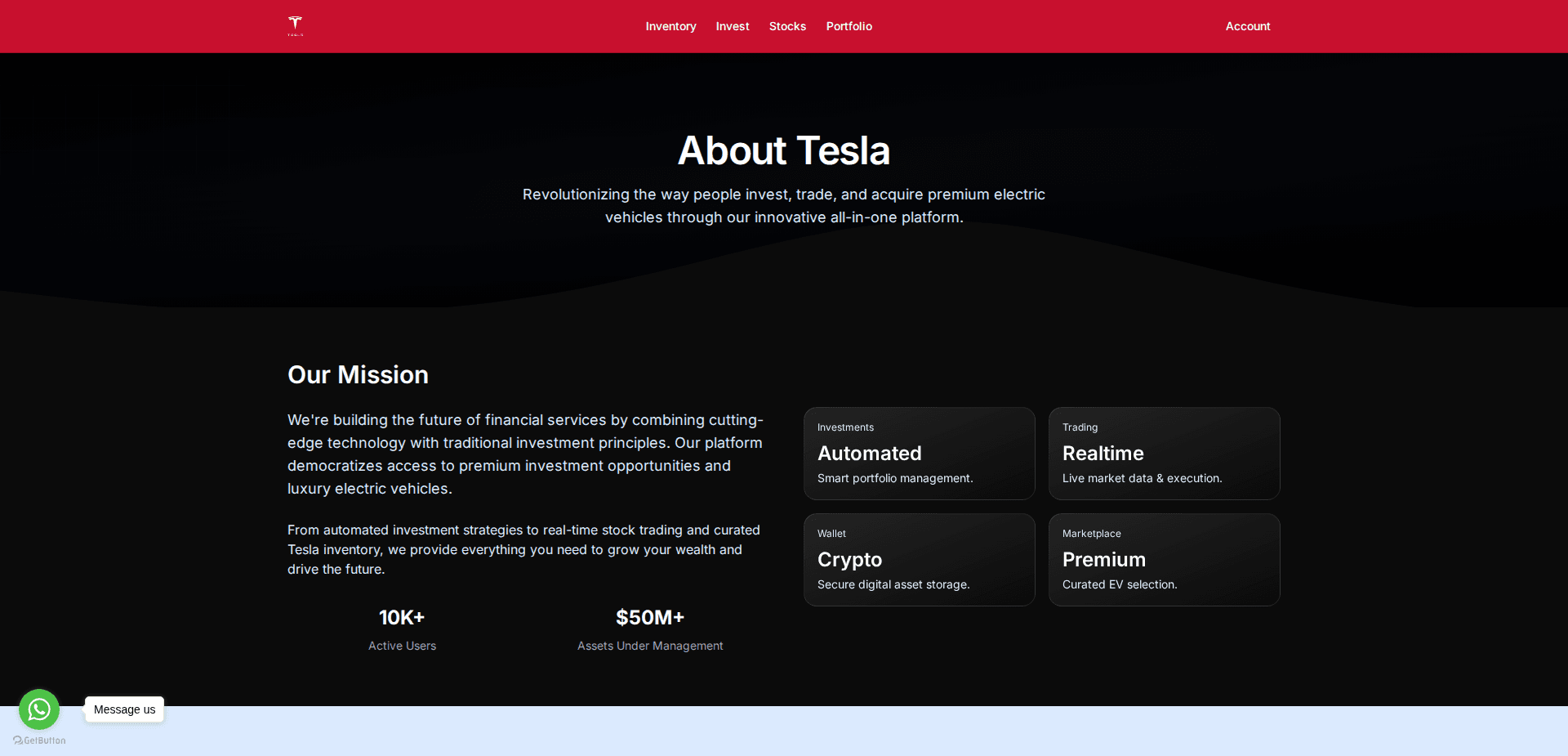 Website screenshot for https://teslabot.ink/ - 2