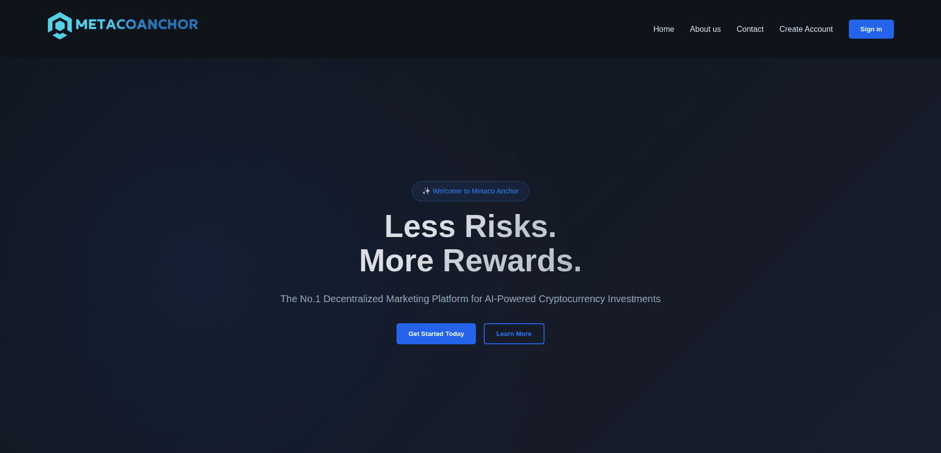 Website screenshot for https://metacoanchor.com/ - 1