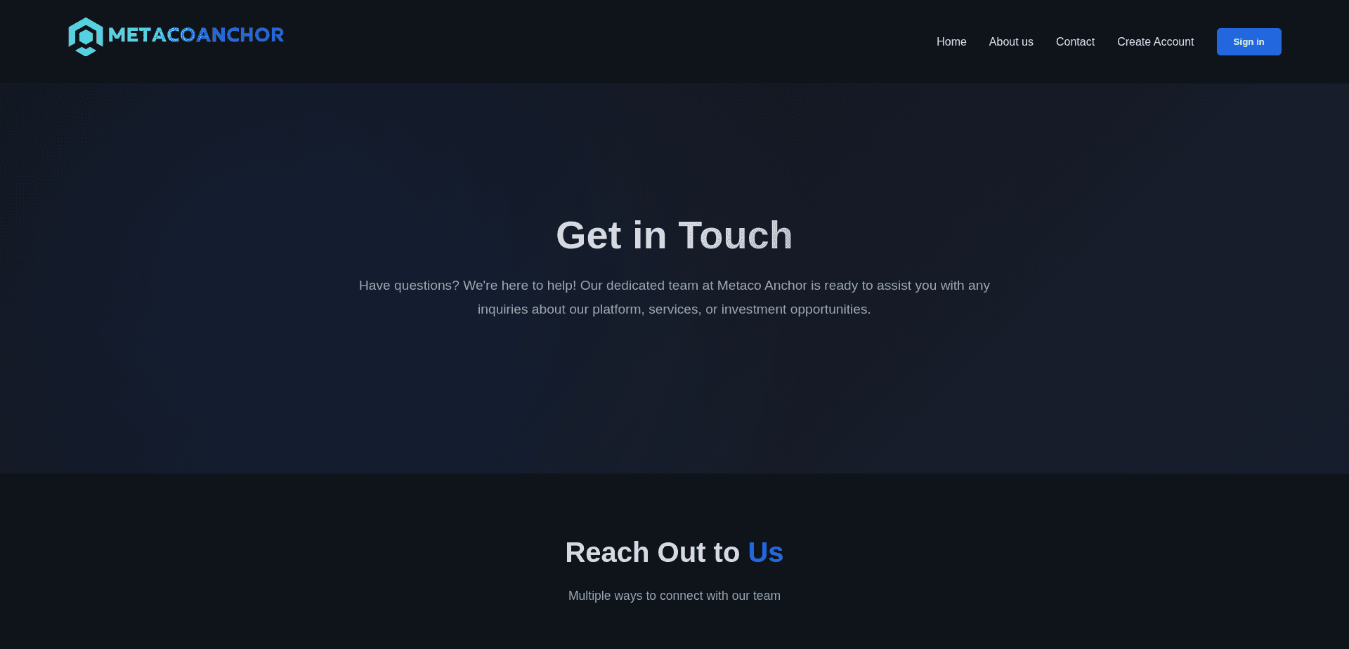 Website screenshot for https://metacoanchor.com/ - 2