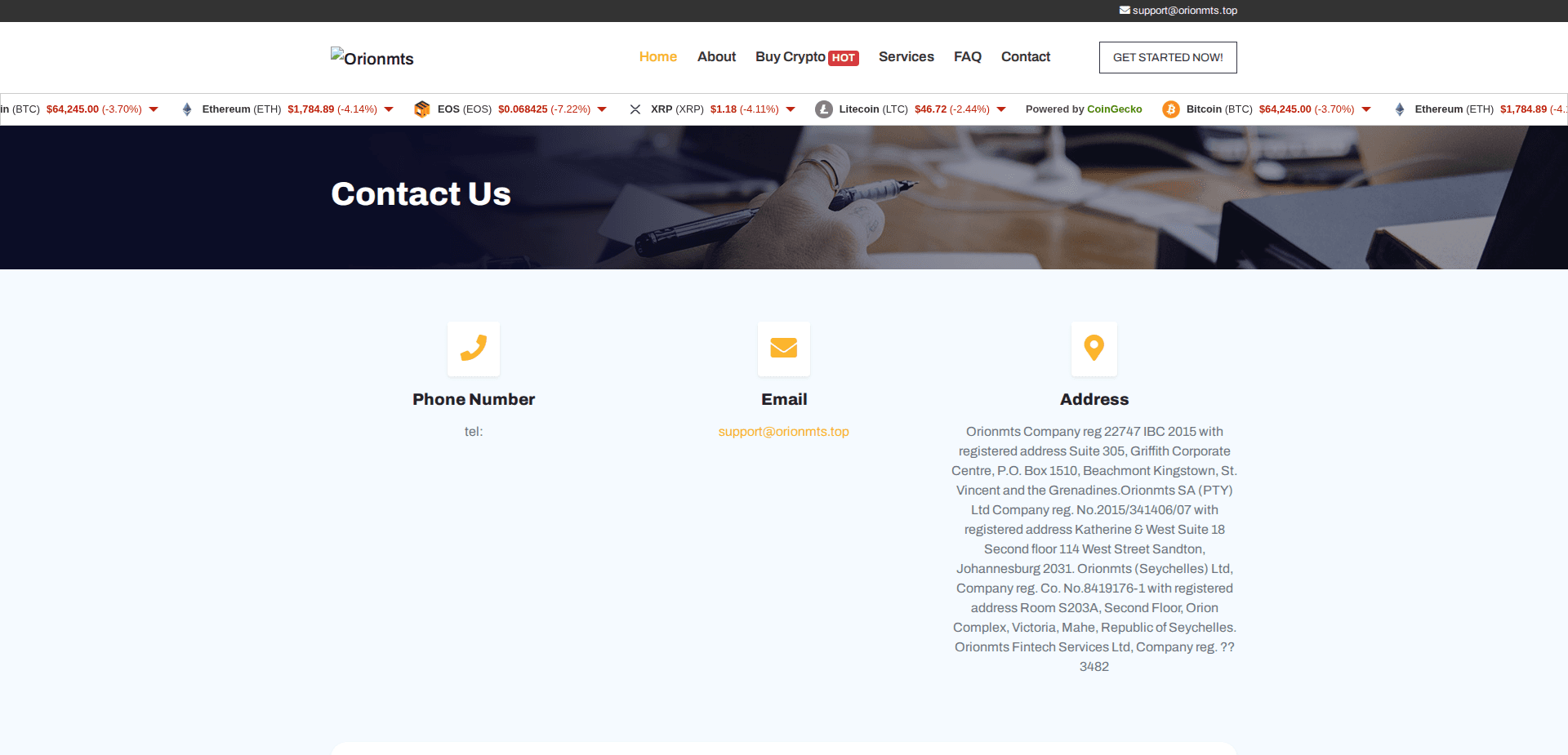 Website screenshot for https://orionmts.top/ - 2