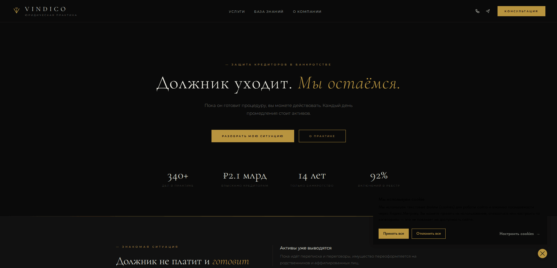 Website screenshot for https://vindico.website/ - 1