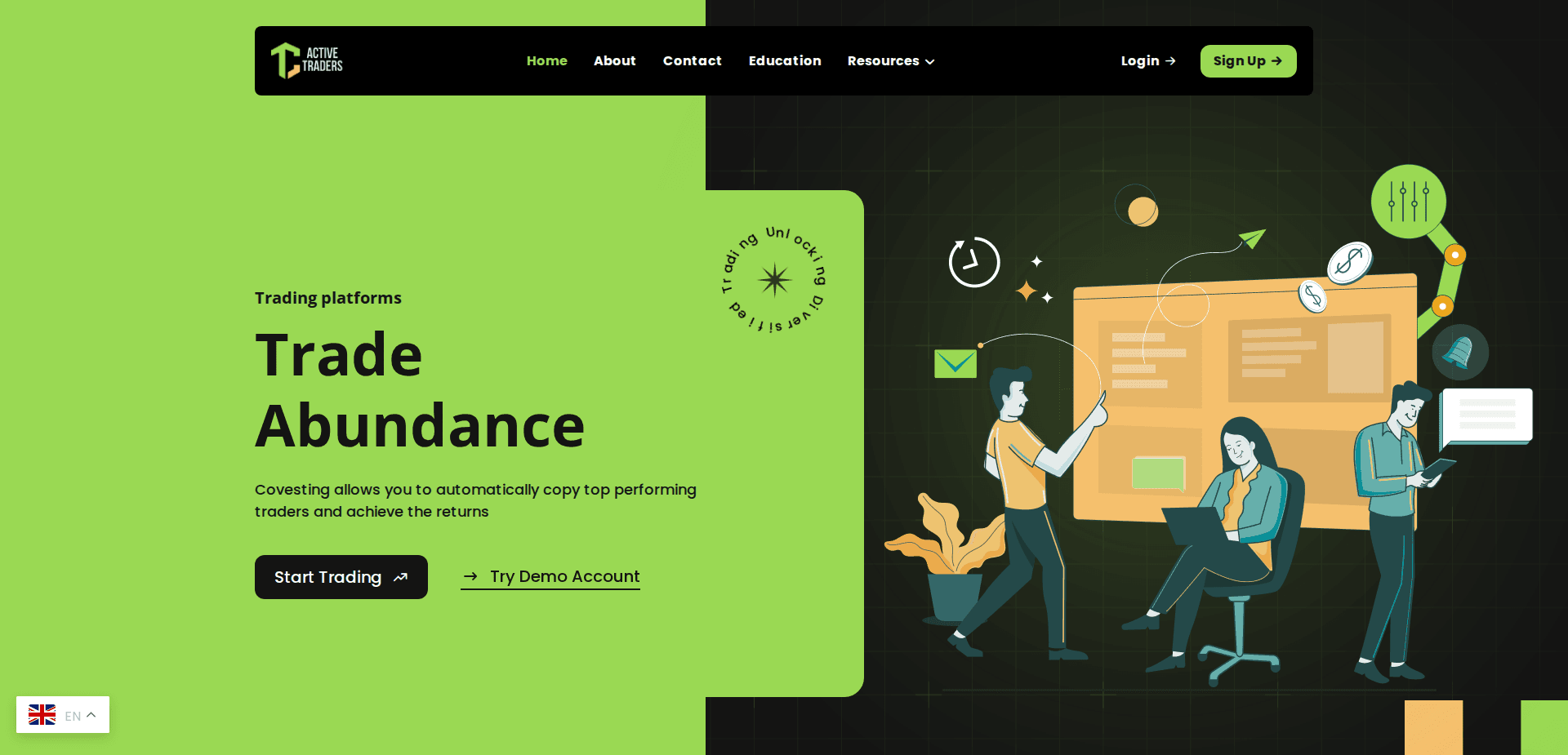 Website screenshot for https://activetradersltd.org/ - 1