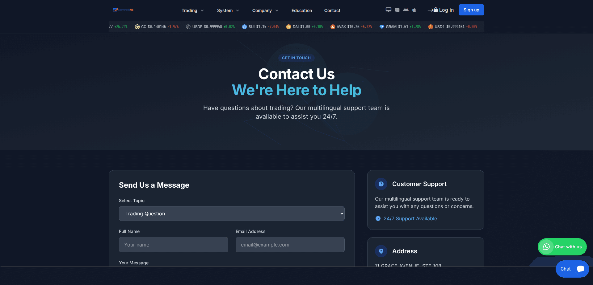 Website screenshot for https://easytradeus.com/ - 2
