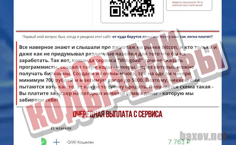 Валерия Исакова и Wingoad с кодами-чекерами