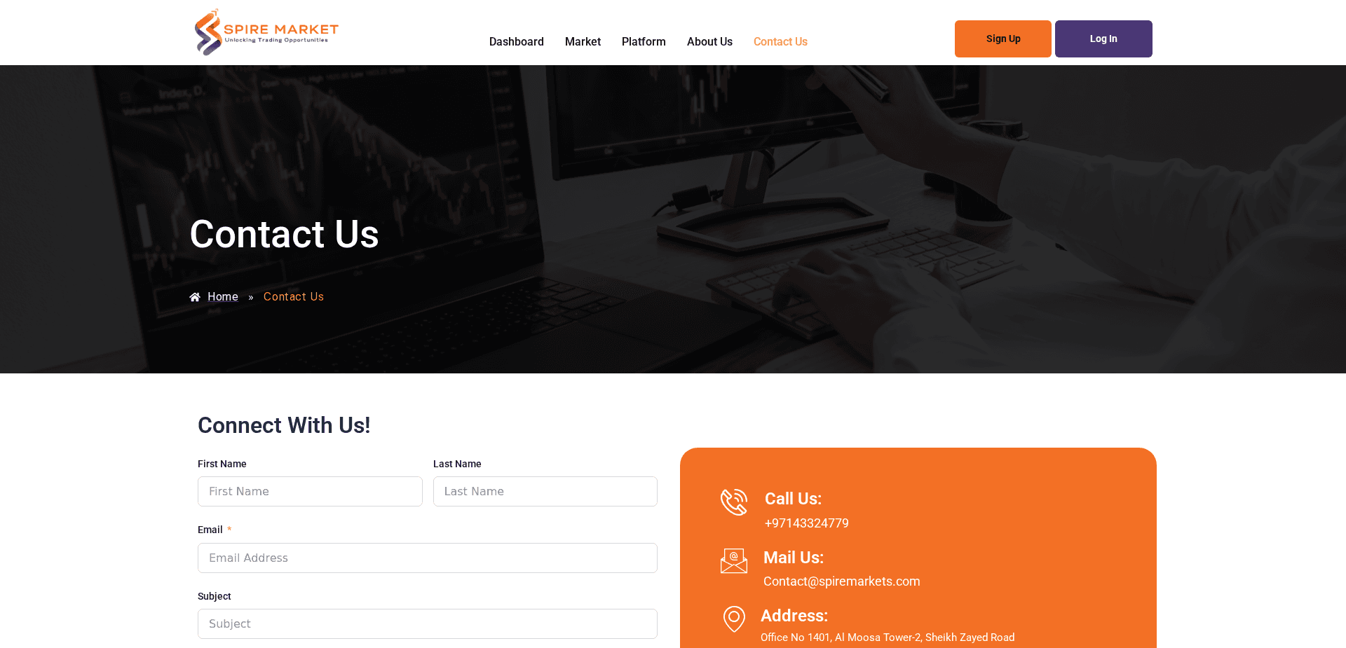 Screenshot for spiremarkets.com - 1