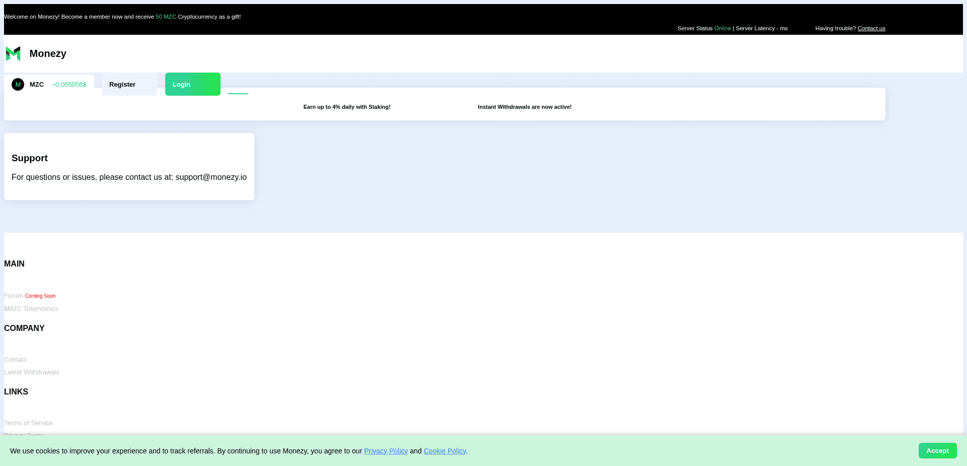 Screenshot for monezy.io - 3