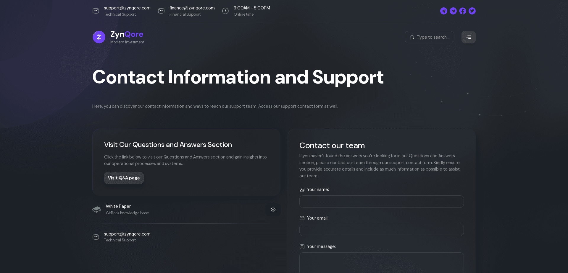 Screenshot for zynqore.com - 1