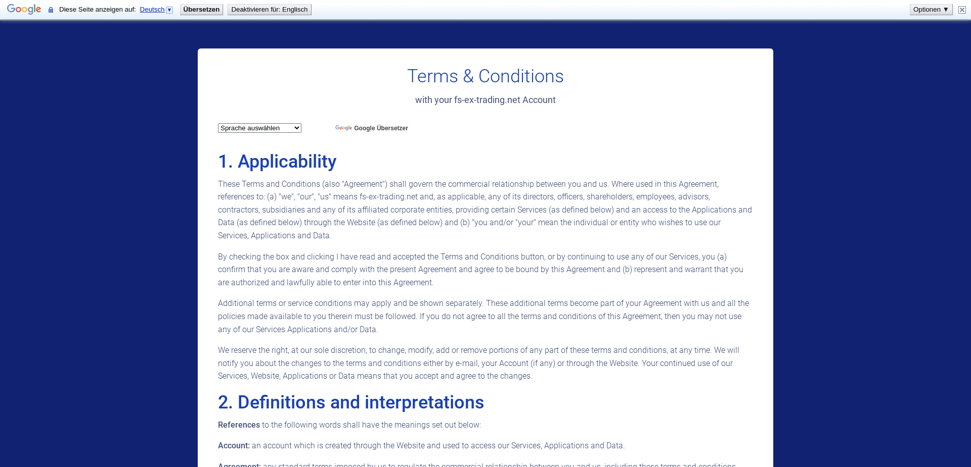 Screenshot for fs-ex-trading.net - 2