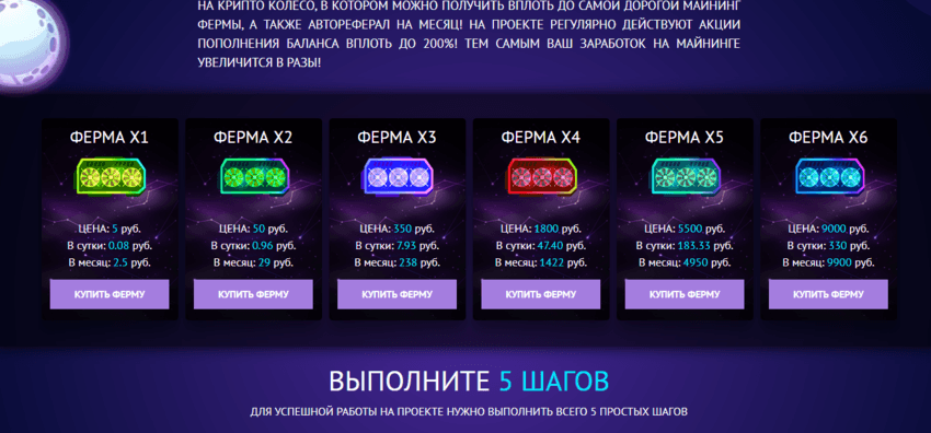 Тарифы мошенников на сайте 