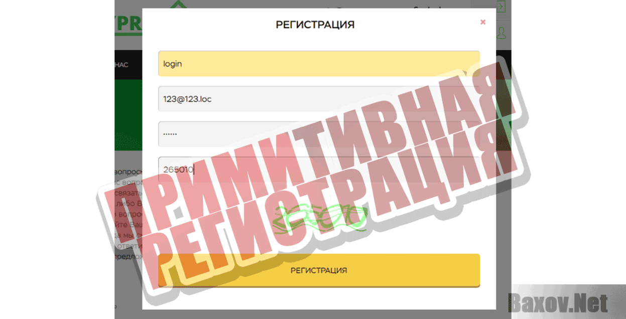 MoneyProf Примитивная регистрация