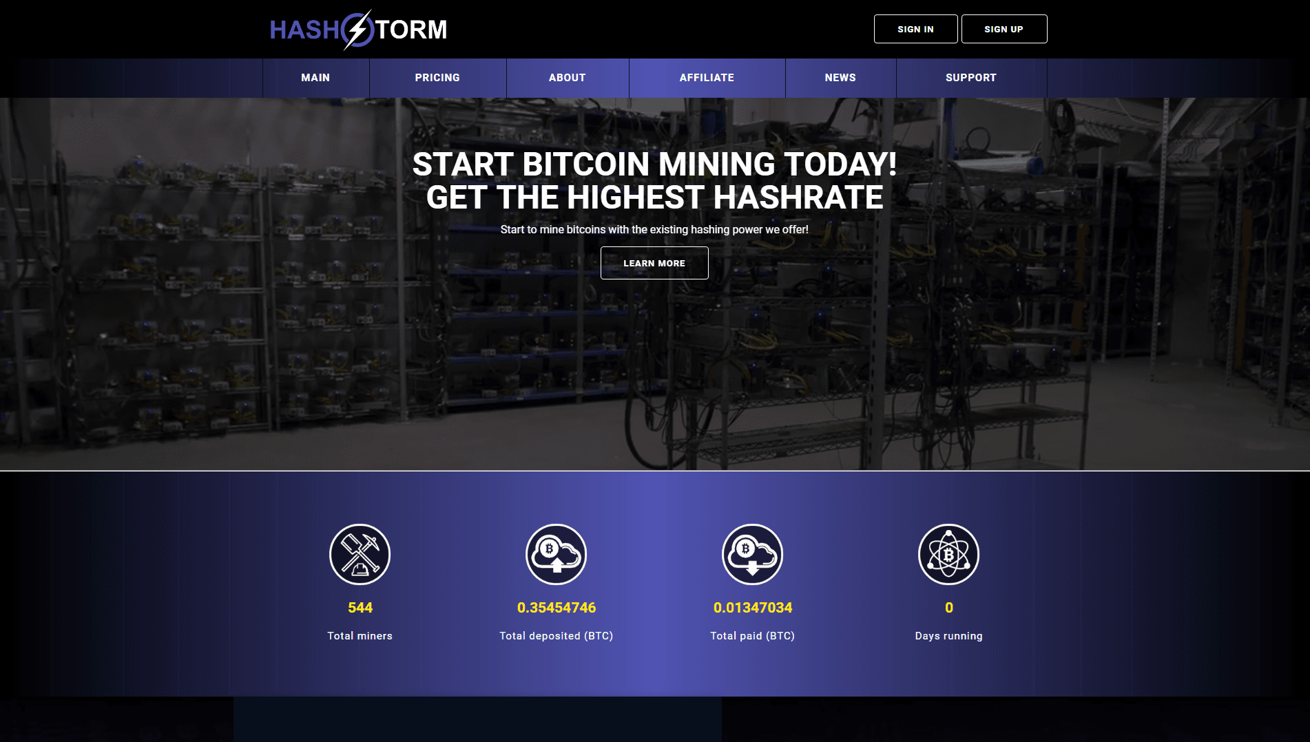 Hashstorm - cloud mining - вся подробная информация о проекте