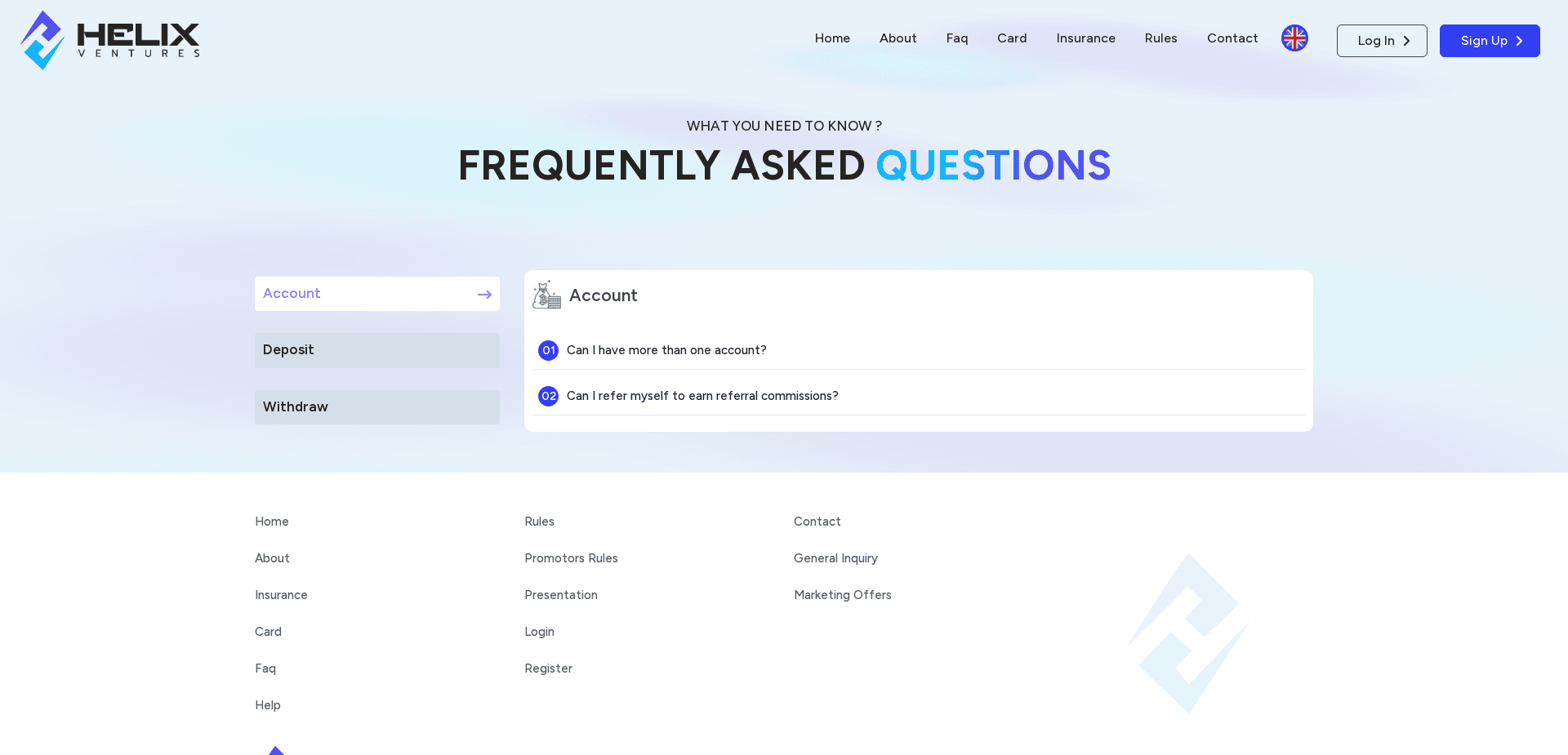 Screenshot for helix-ventures.net - 2