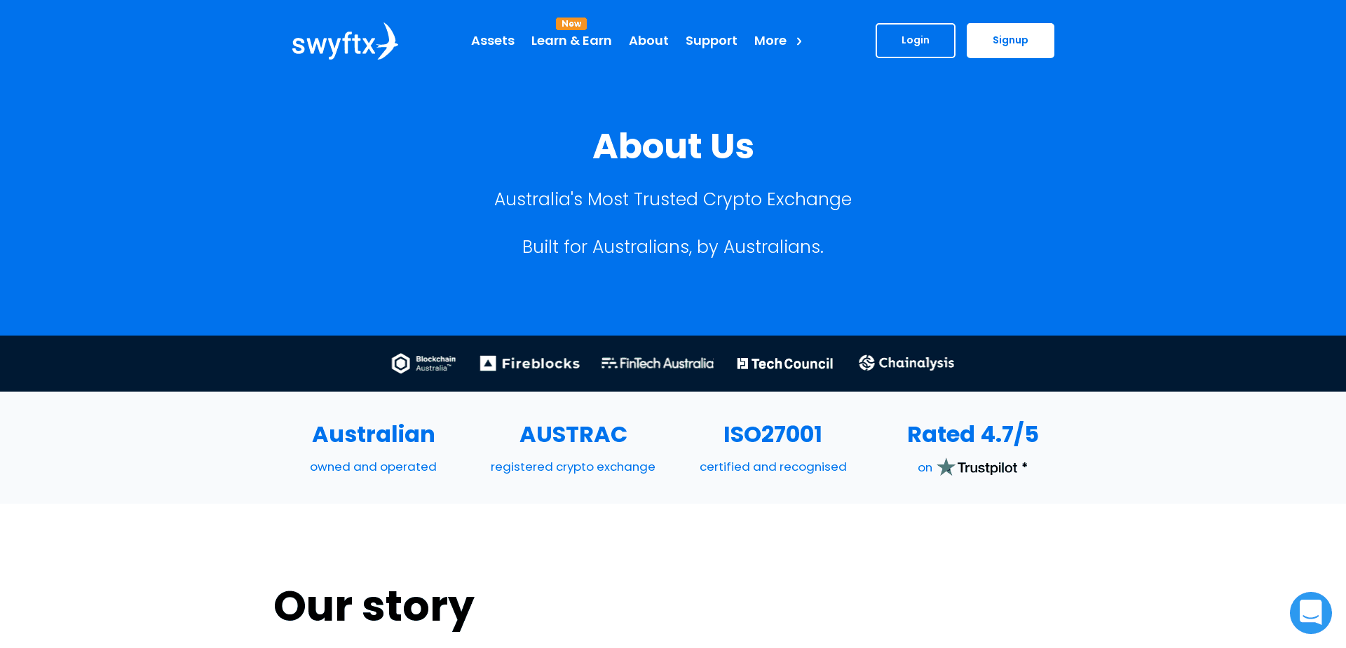 Screenshot for swyftx.com - 0