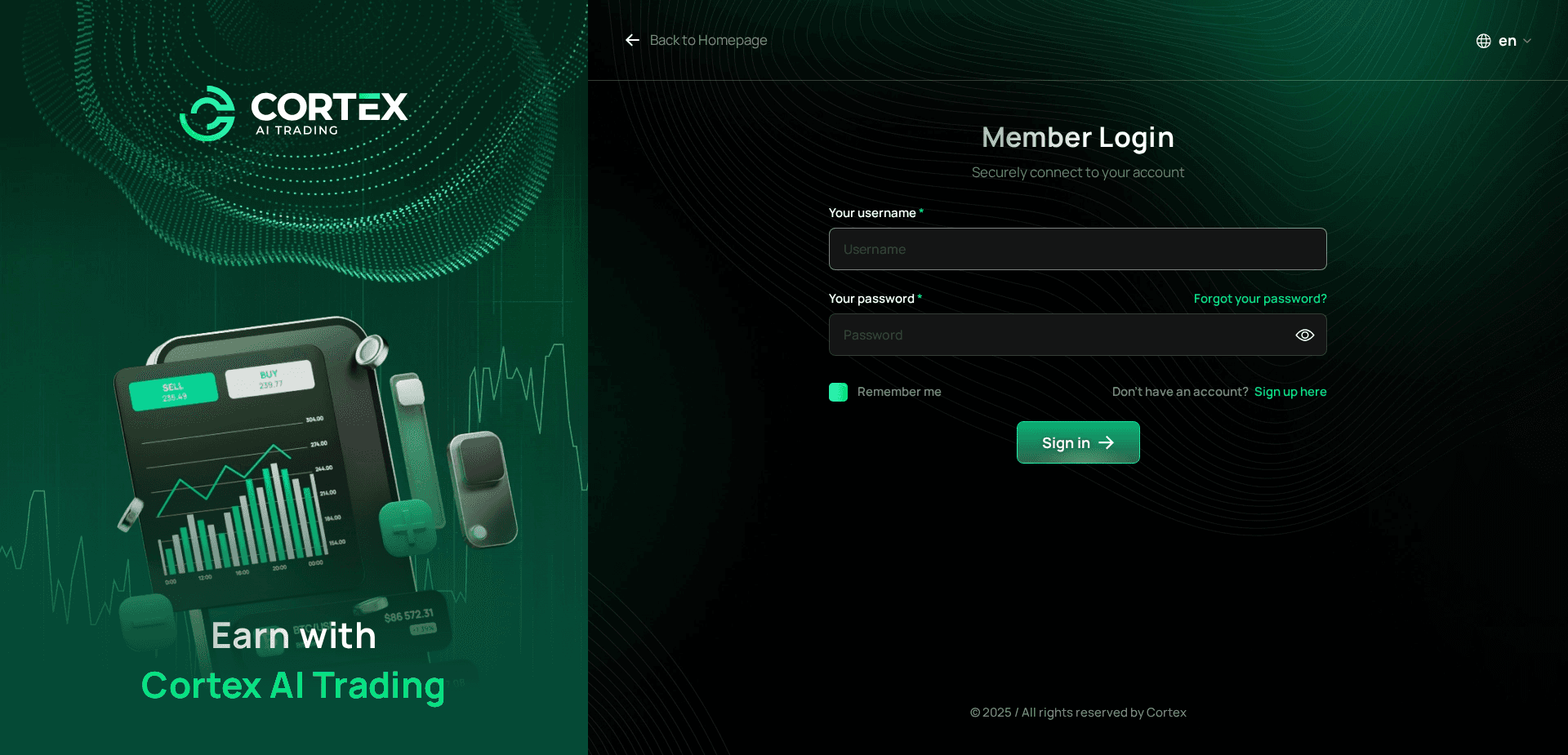 Screenshot for cortextradz.com - 2