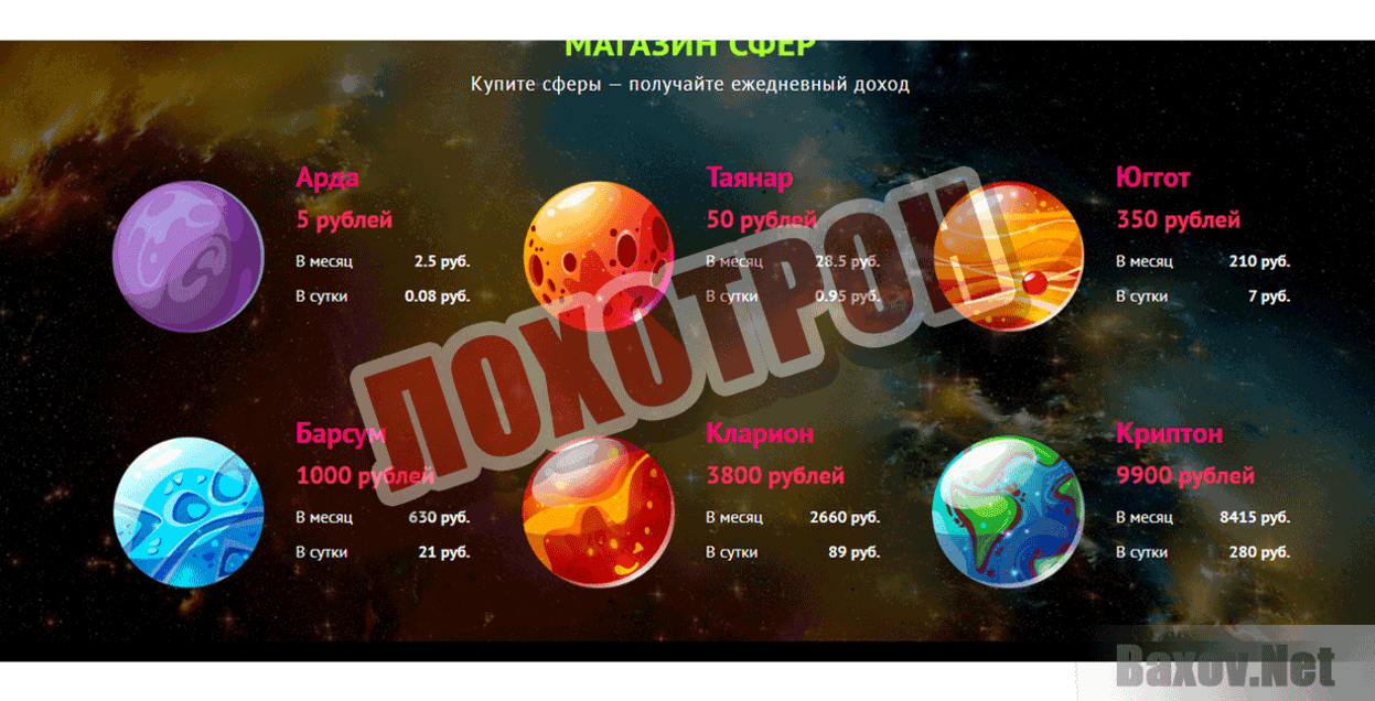 Cosmo Sfera Лохотрон