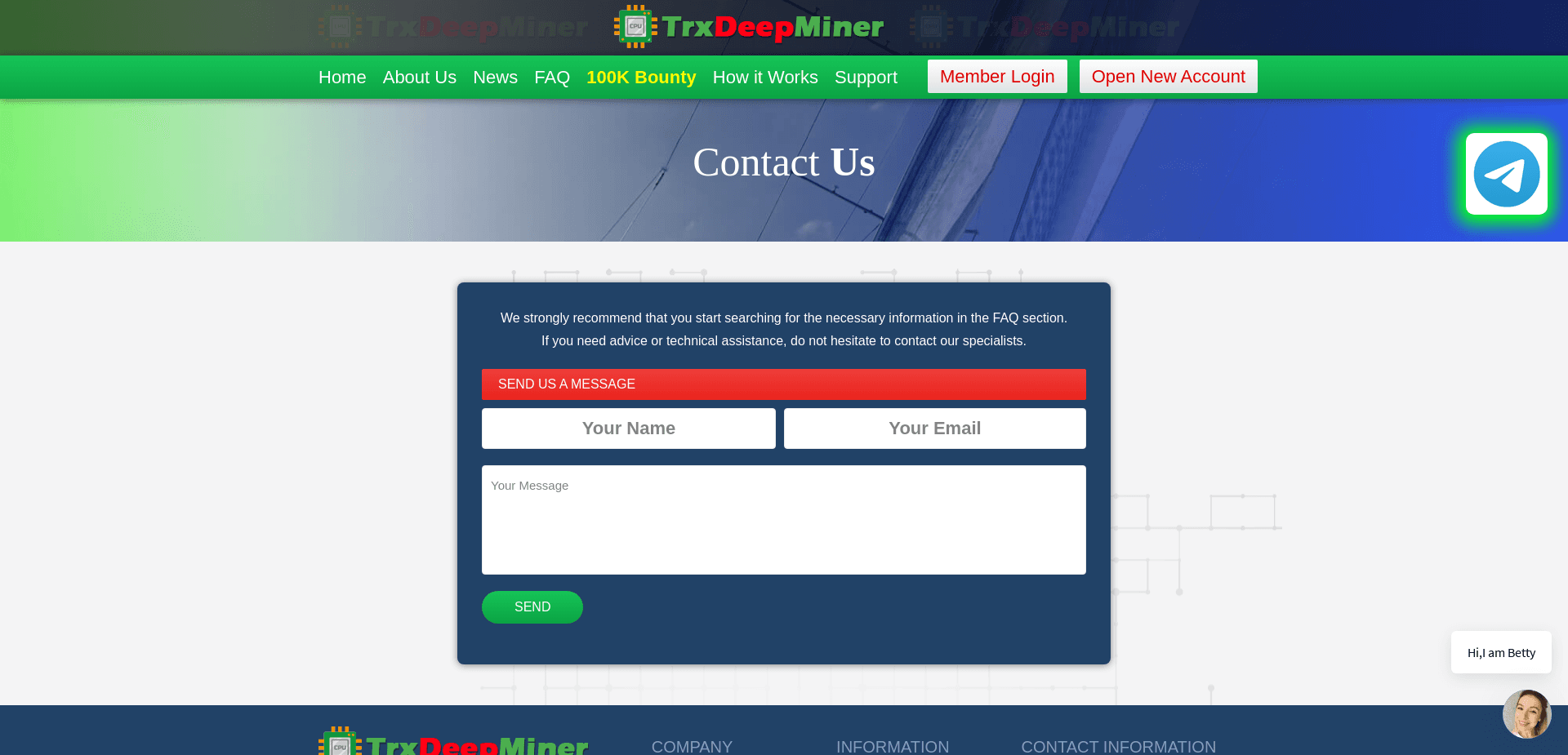 Screenshot for trxdeepminer.com - 1