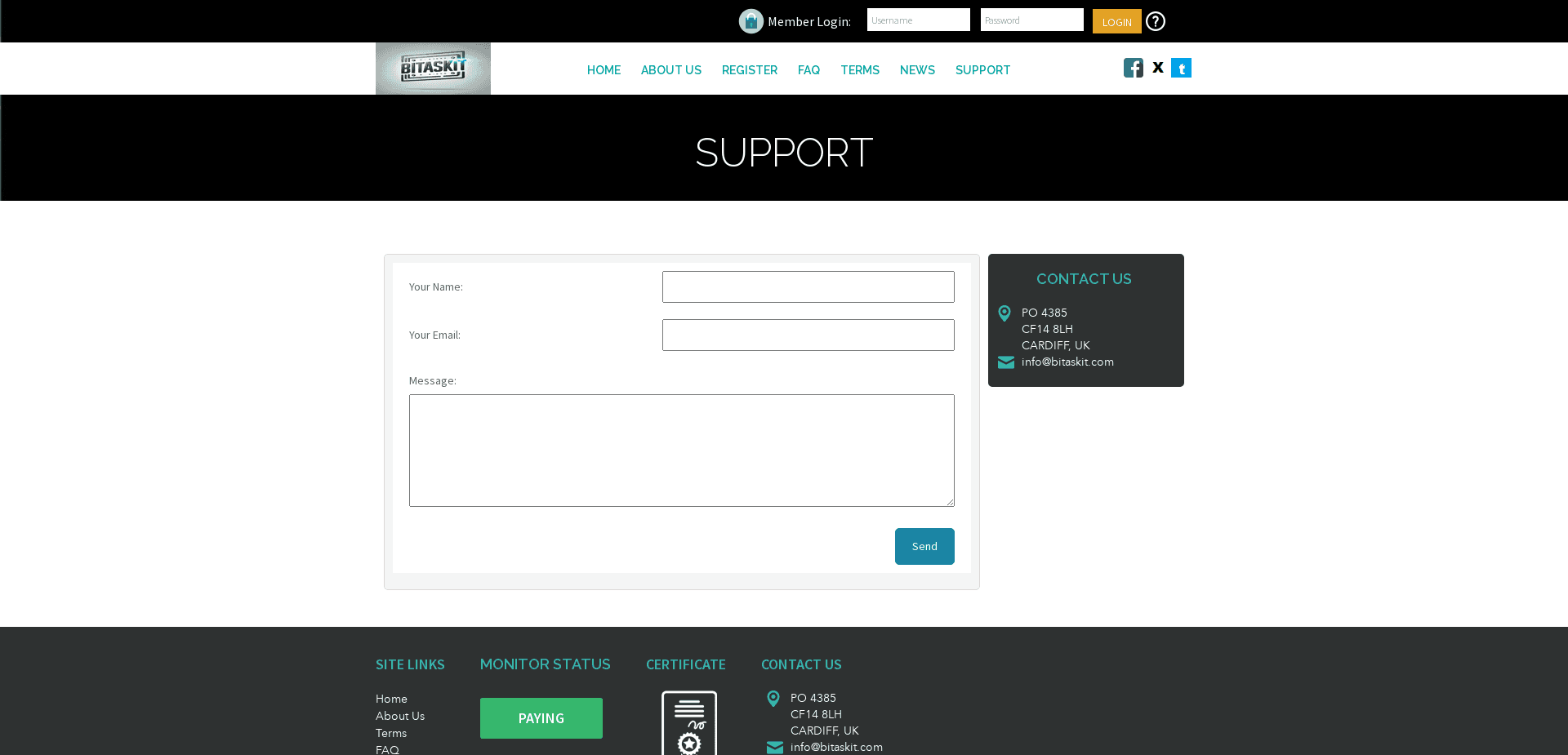 Screenshot for bitaskit.com - 2
