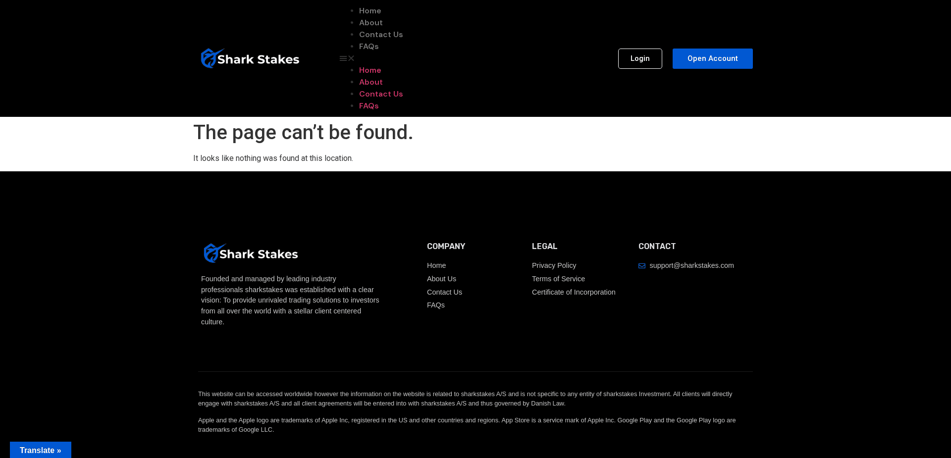 Screenshot for sharkstakes.com - 0