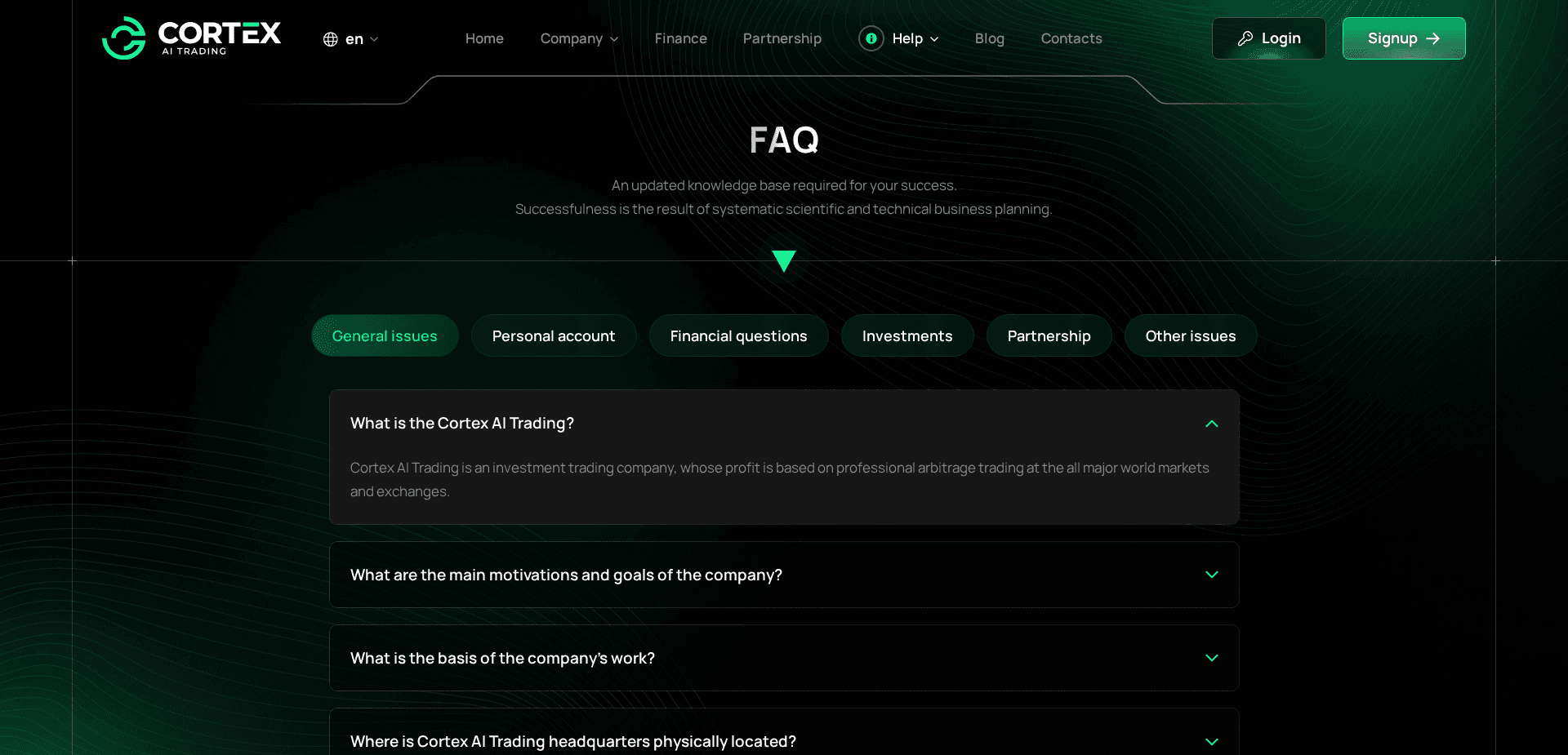 Screenshot for cortextrade.io - 2