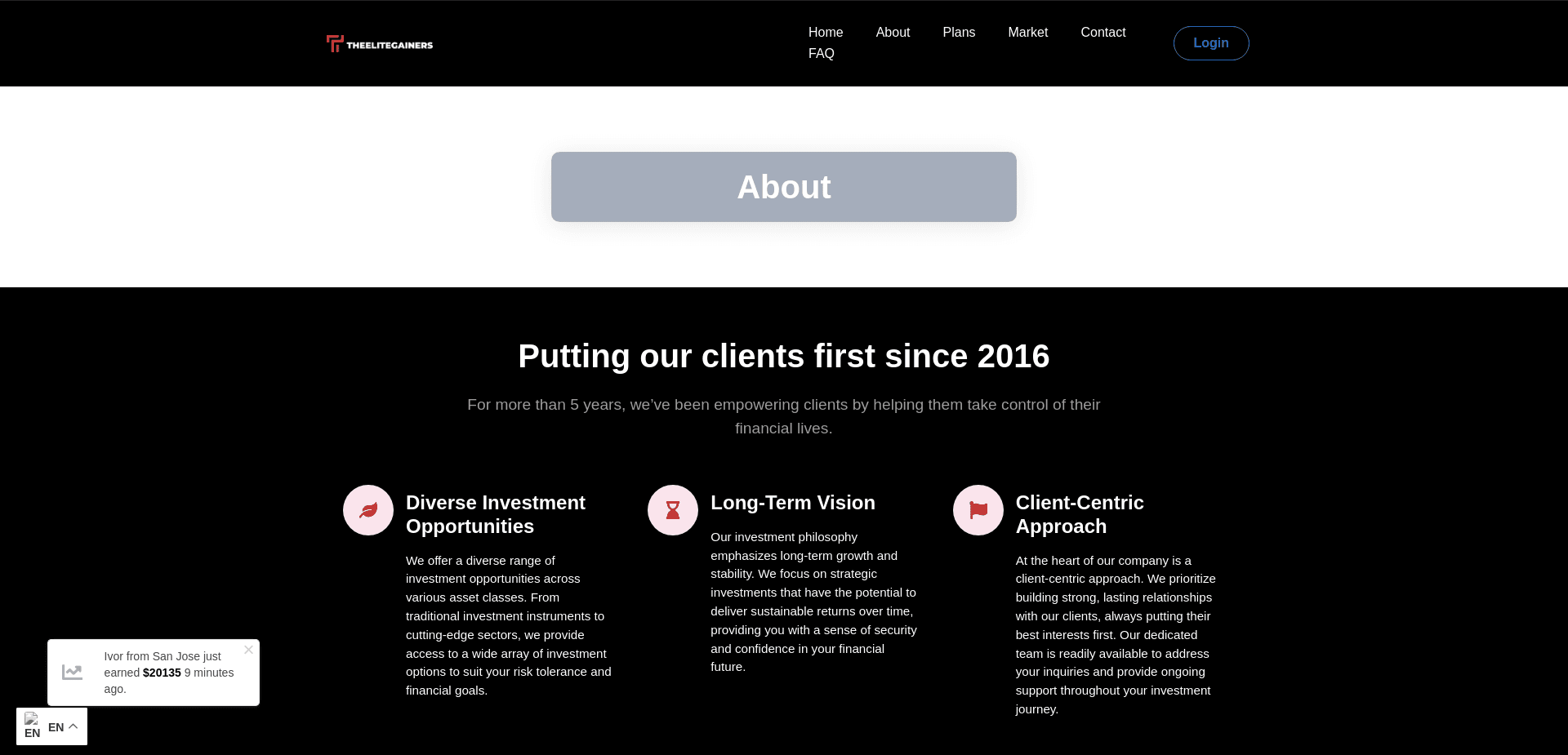 Screenshot for theelitegainers.com - 0