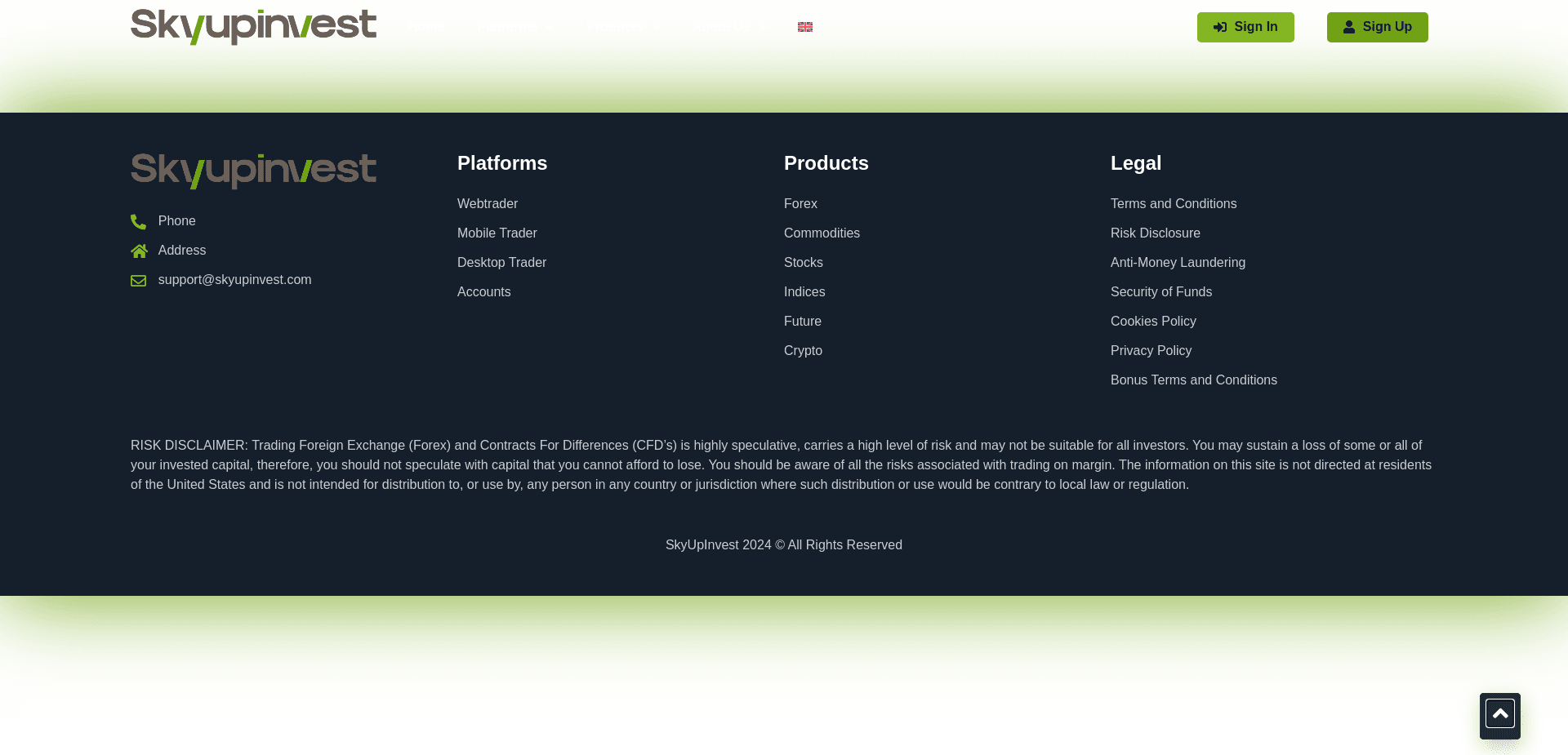 Screenshot for skyupinvest.com - 2
