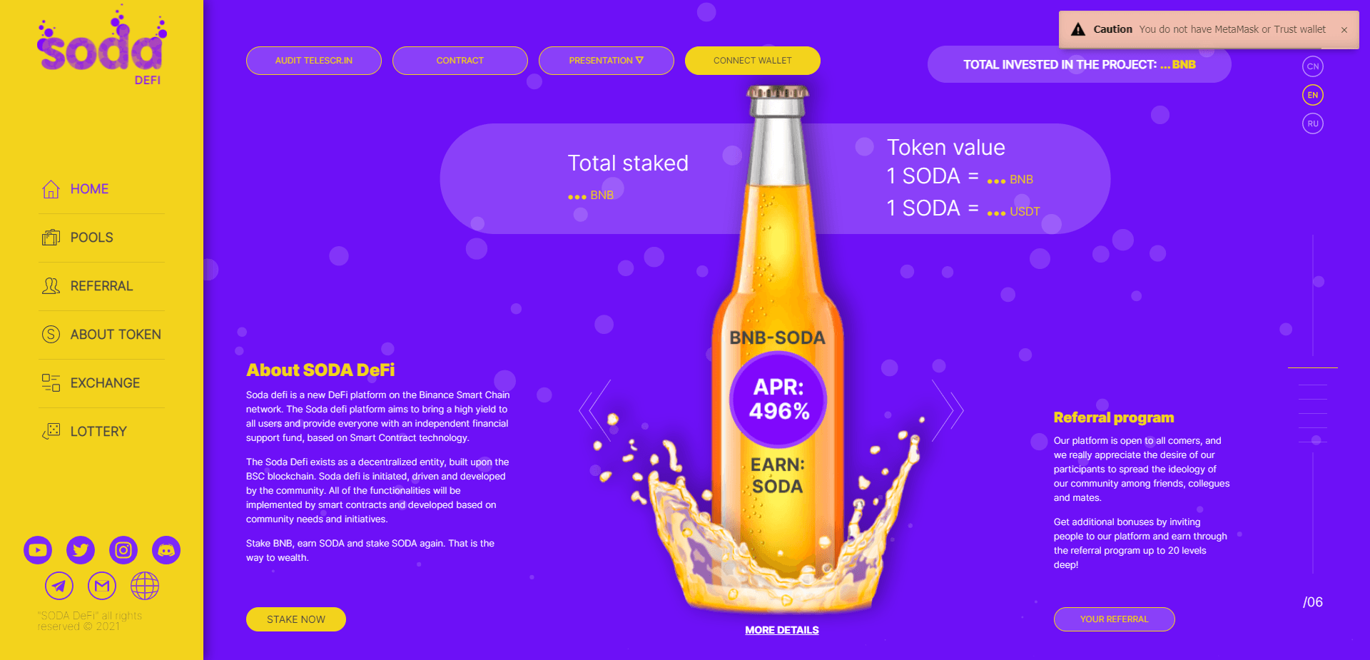 Soda Defi отзывы и обзор. Развод, лохотрон или правда. Только честные и правдивые отзывы на Baxov.Net