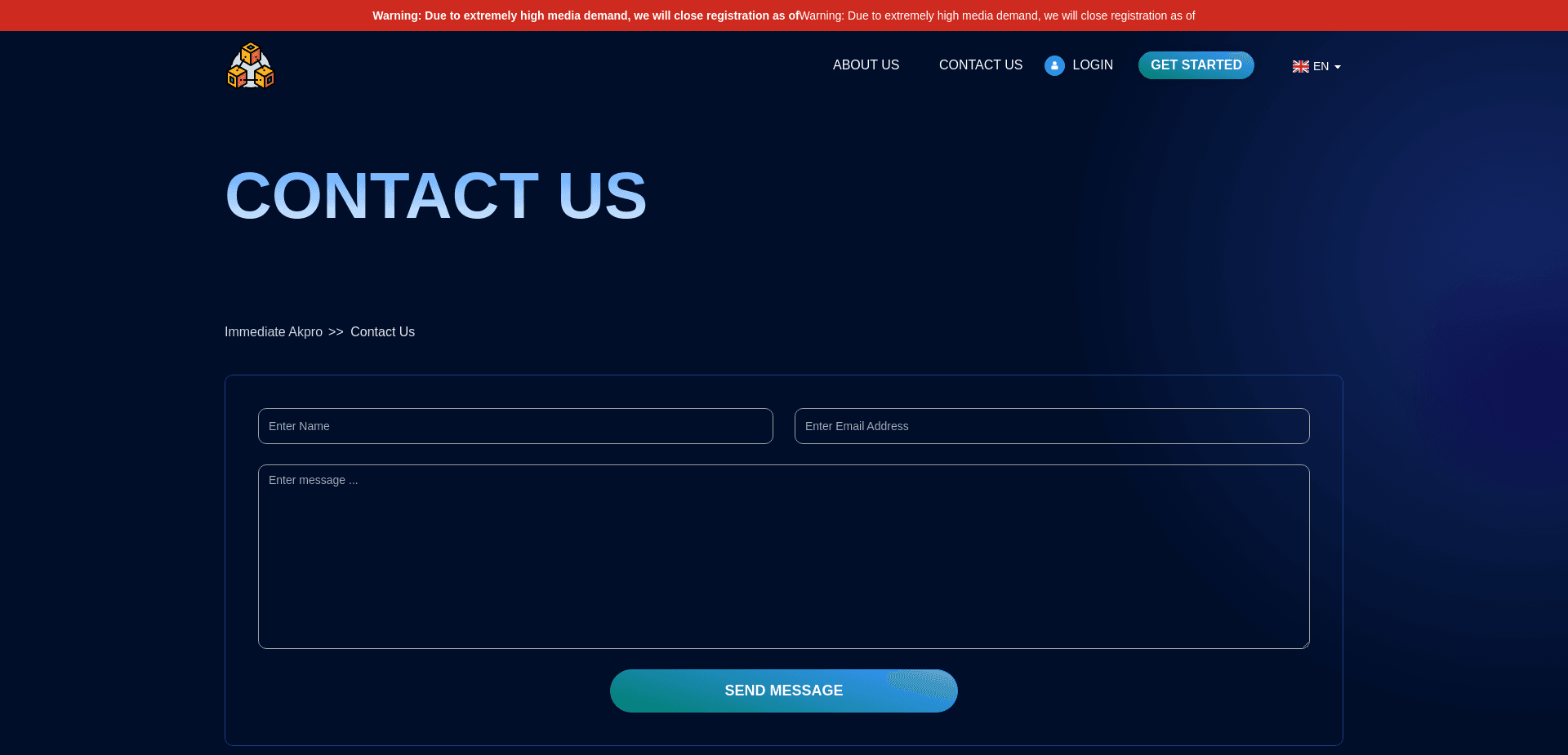 Screenshot for immediate-akpro-platform.com - 0