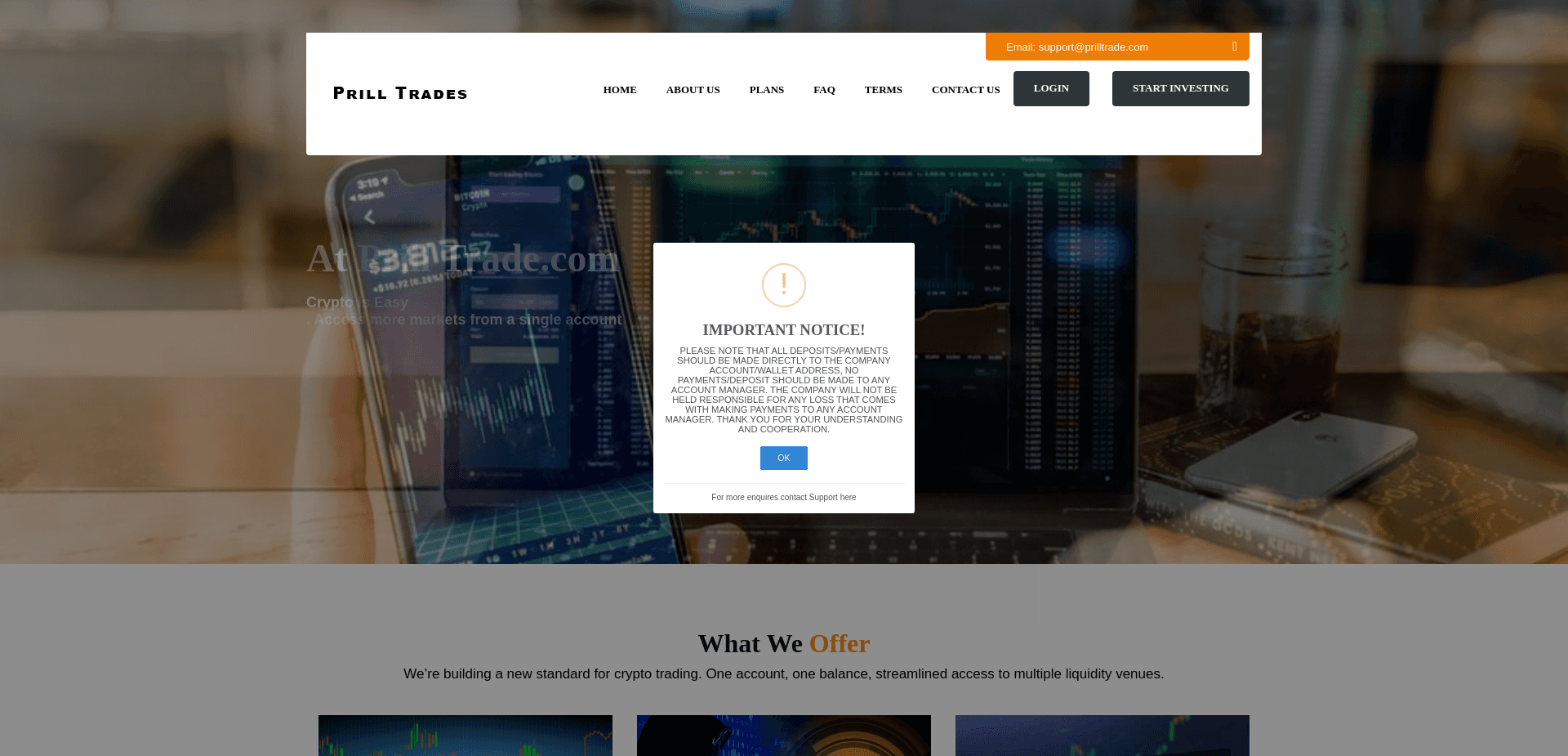 Screenshot for prilltrade.com - 2