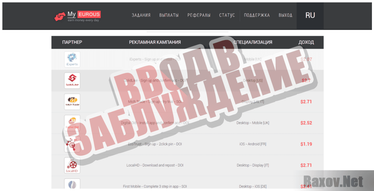 My Eurous - Ввод в заблуждение