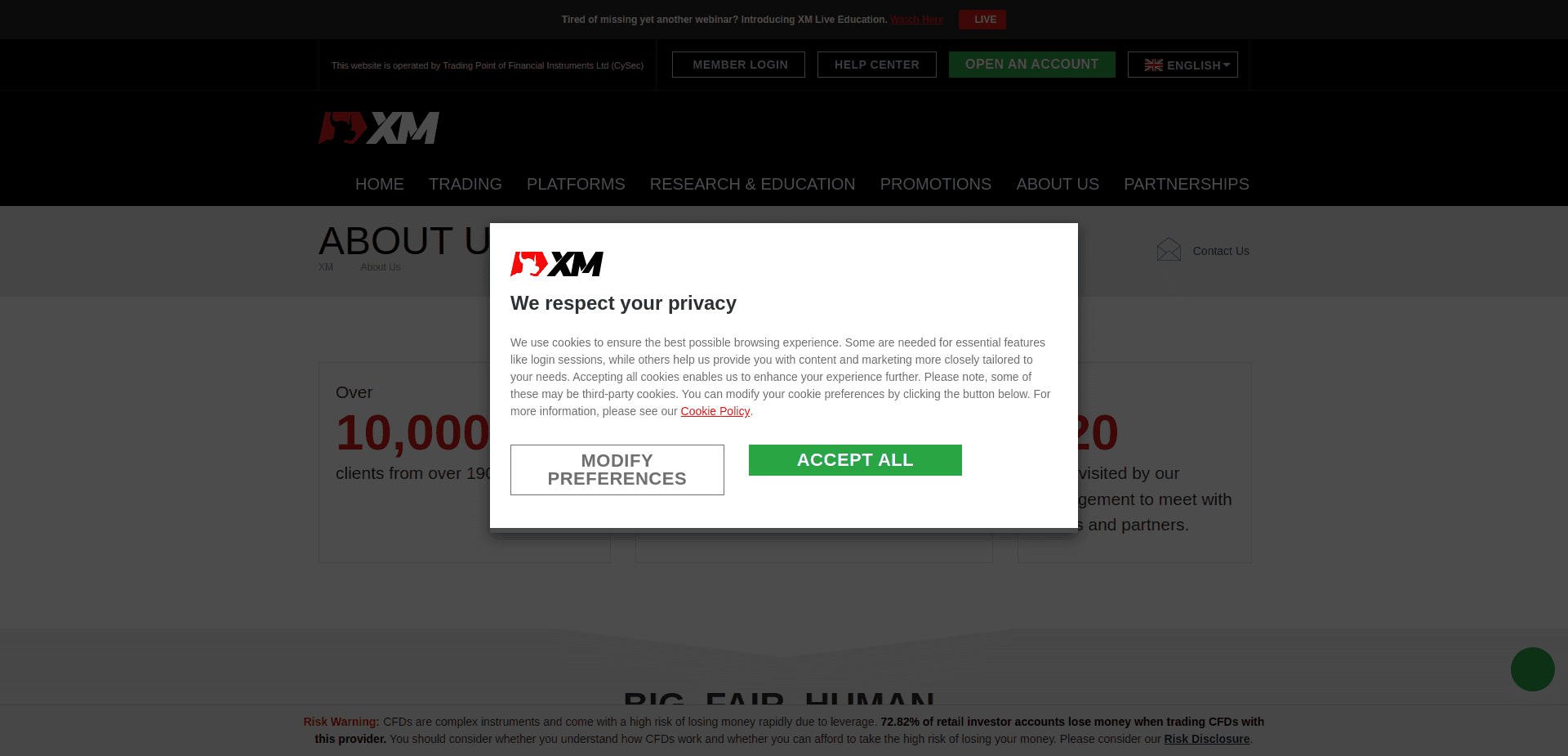 Screenshot for xm.com - 2