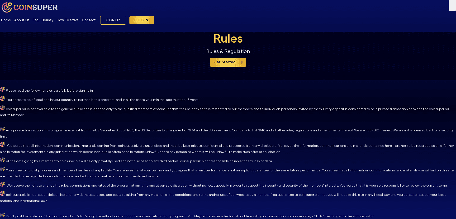 Screenshot for coinsuper.biz - 2