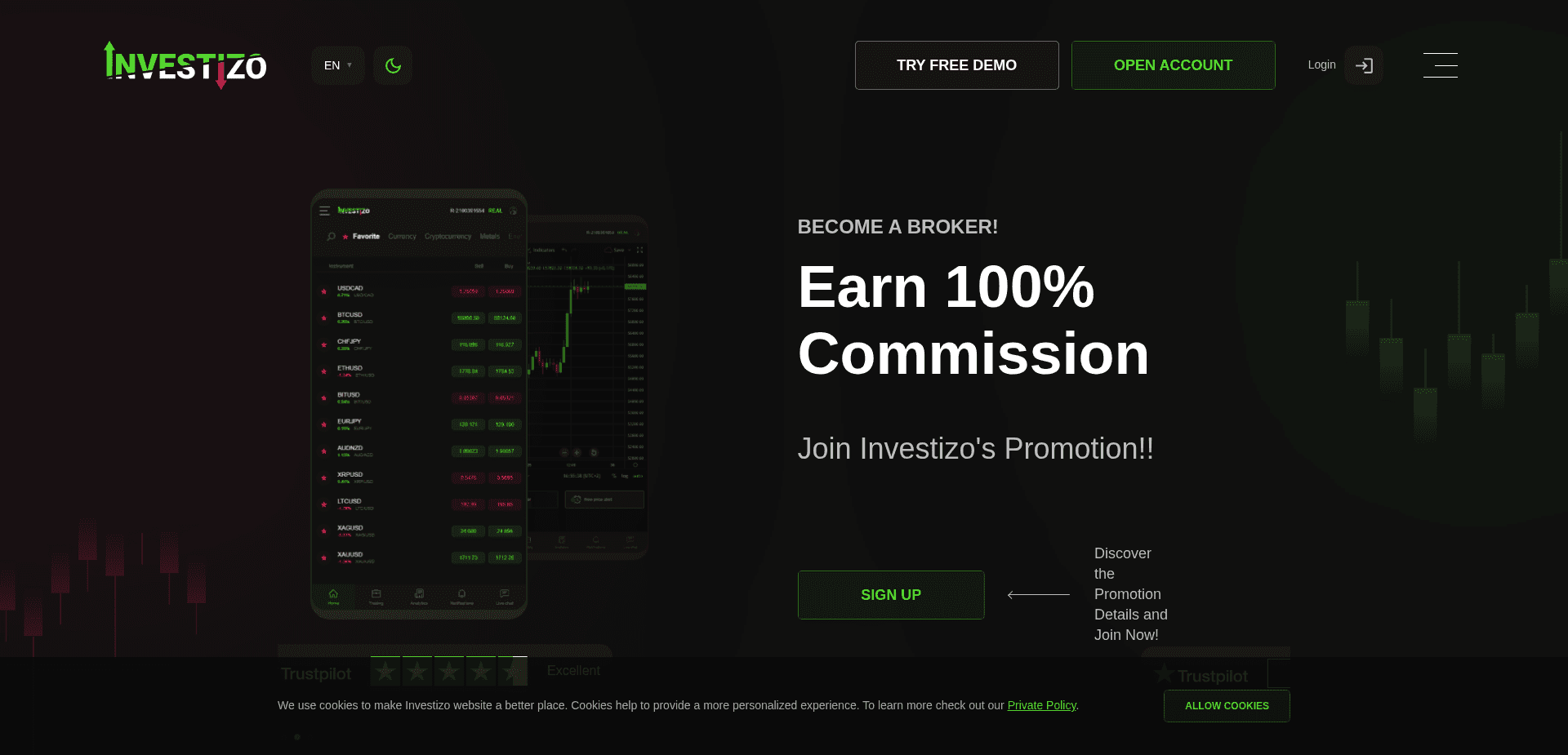 Screenshot for investizo.com - 0