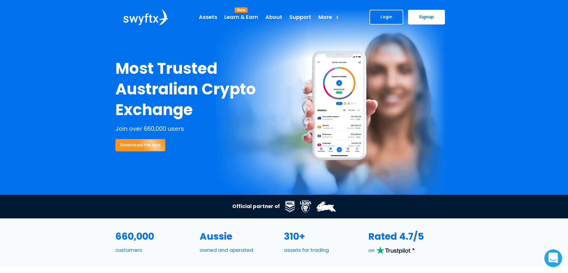 Screenshot for swyftx.com - 1