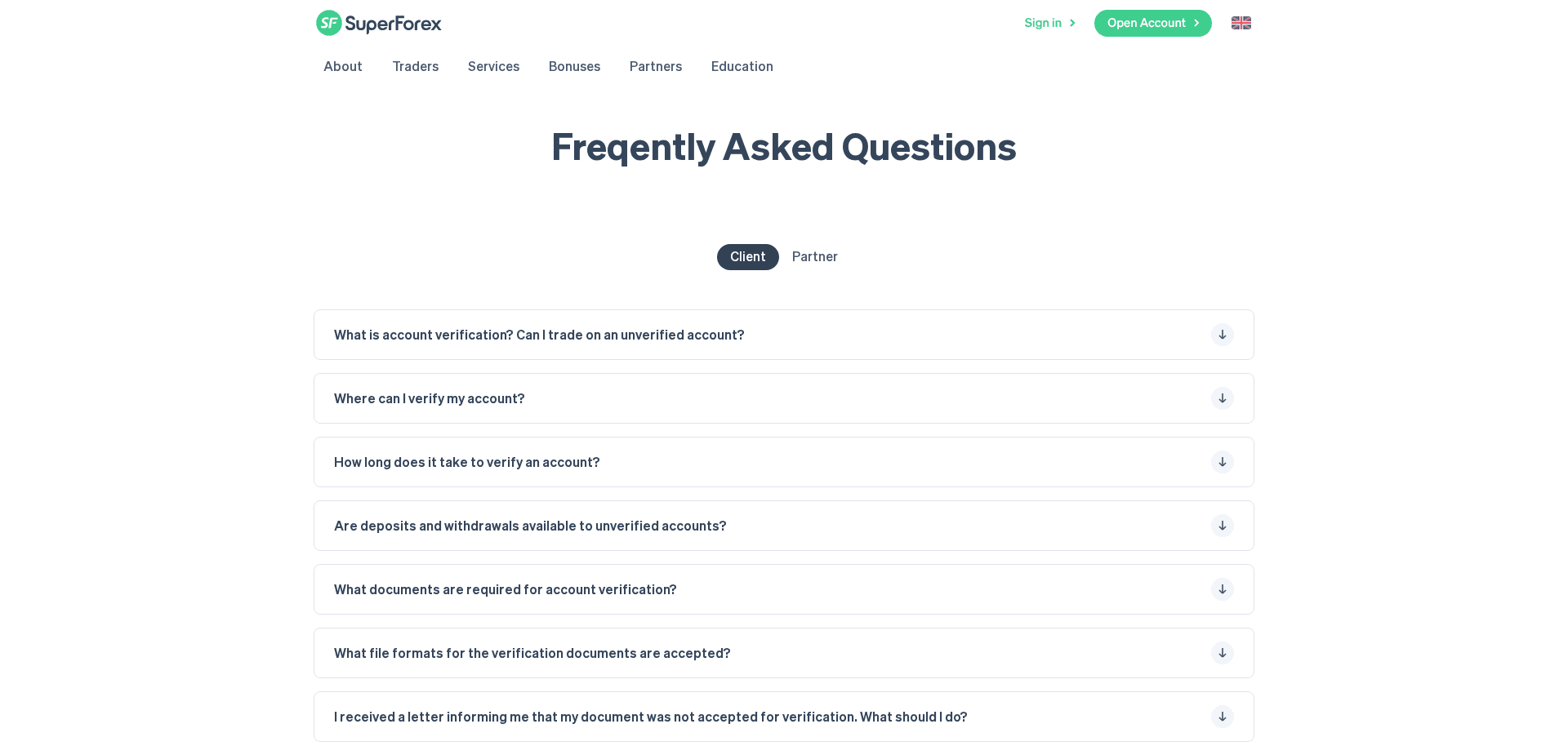 Screenshot for superforex.com - 2