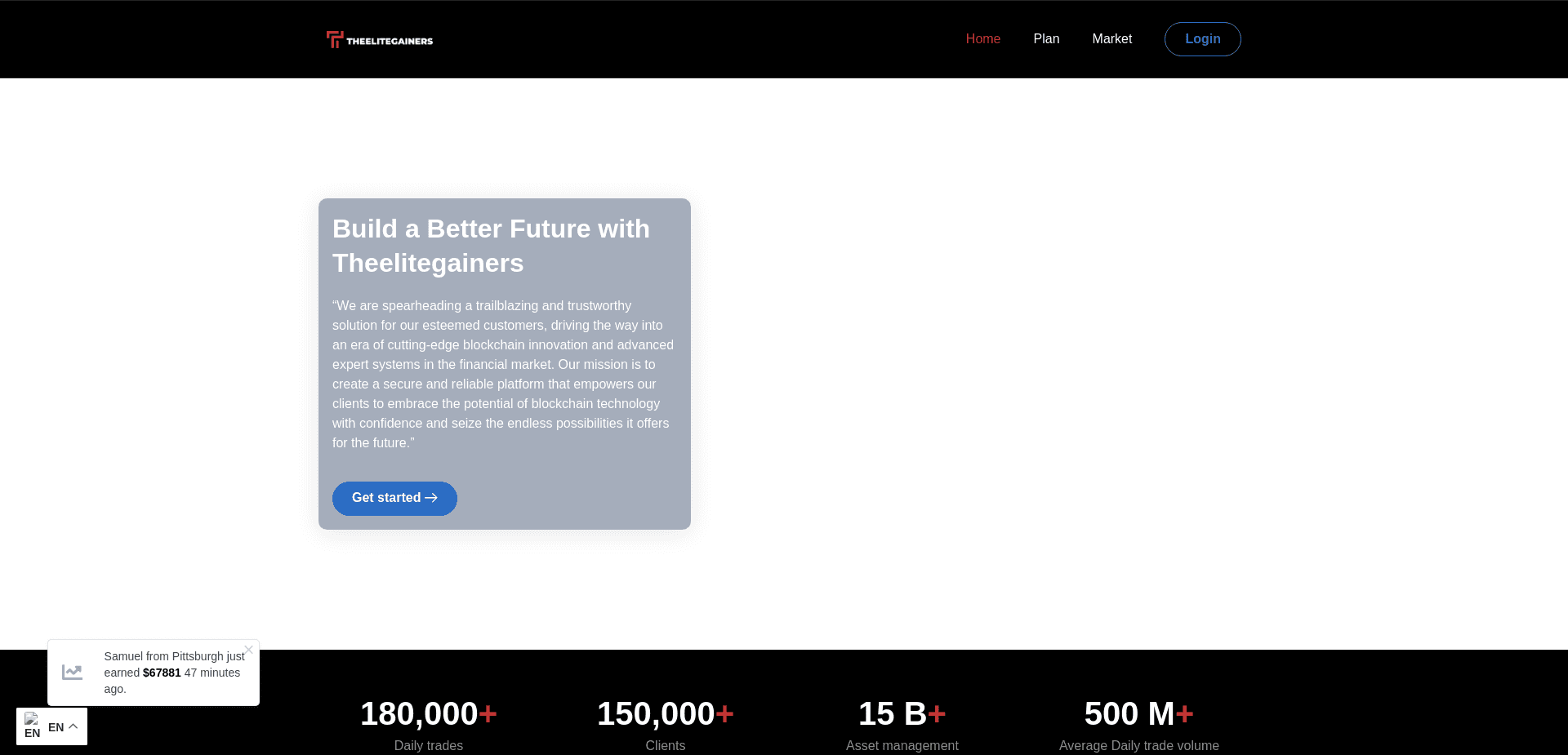 Screenshot for theelitegainers.com - 3