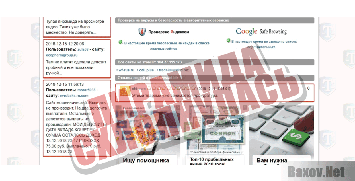 Trade Invest Group LTD Пирамида схлопнулась