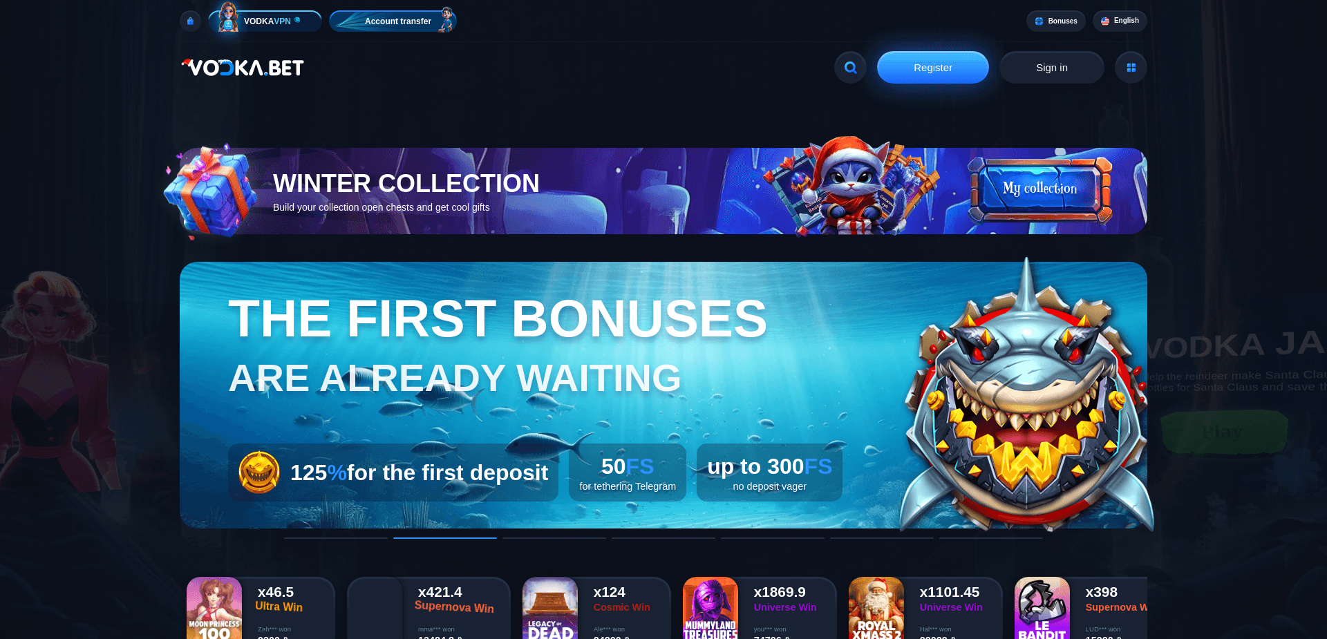 Screenshot for vodka.bet - 0