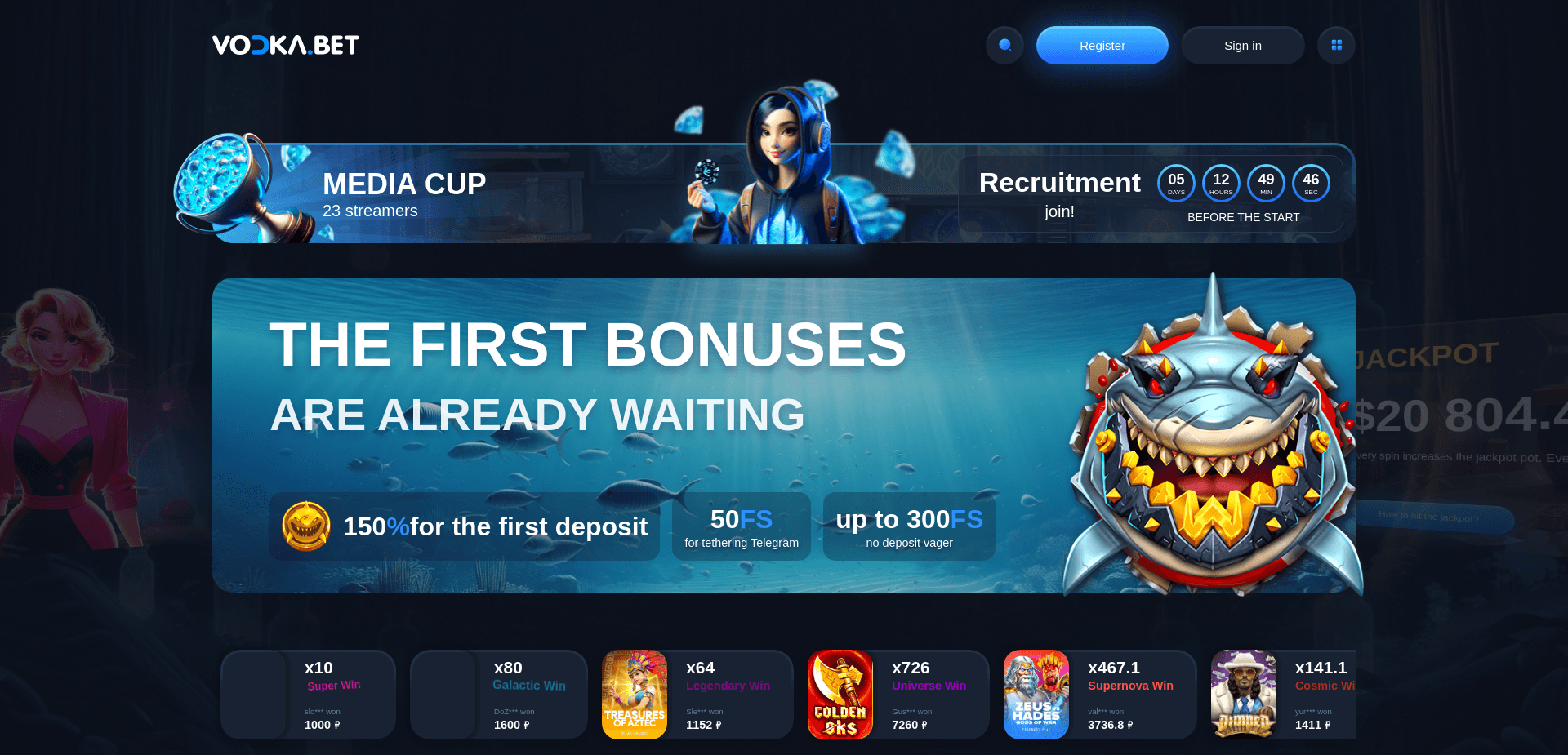 Screenshot for vodka22.bet - 0