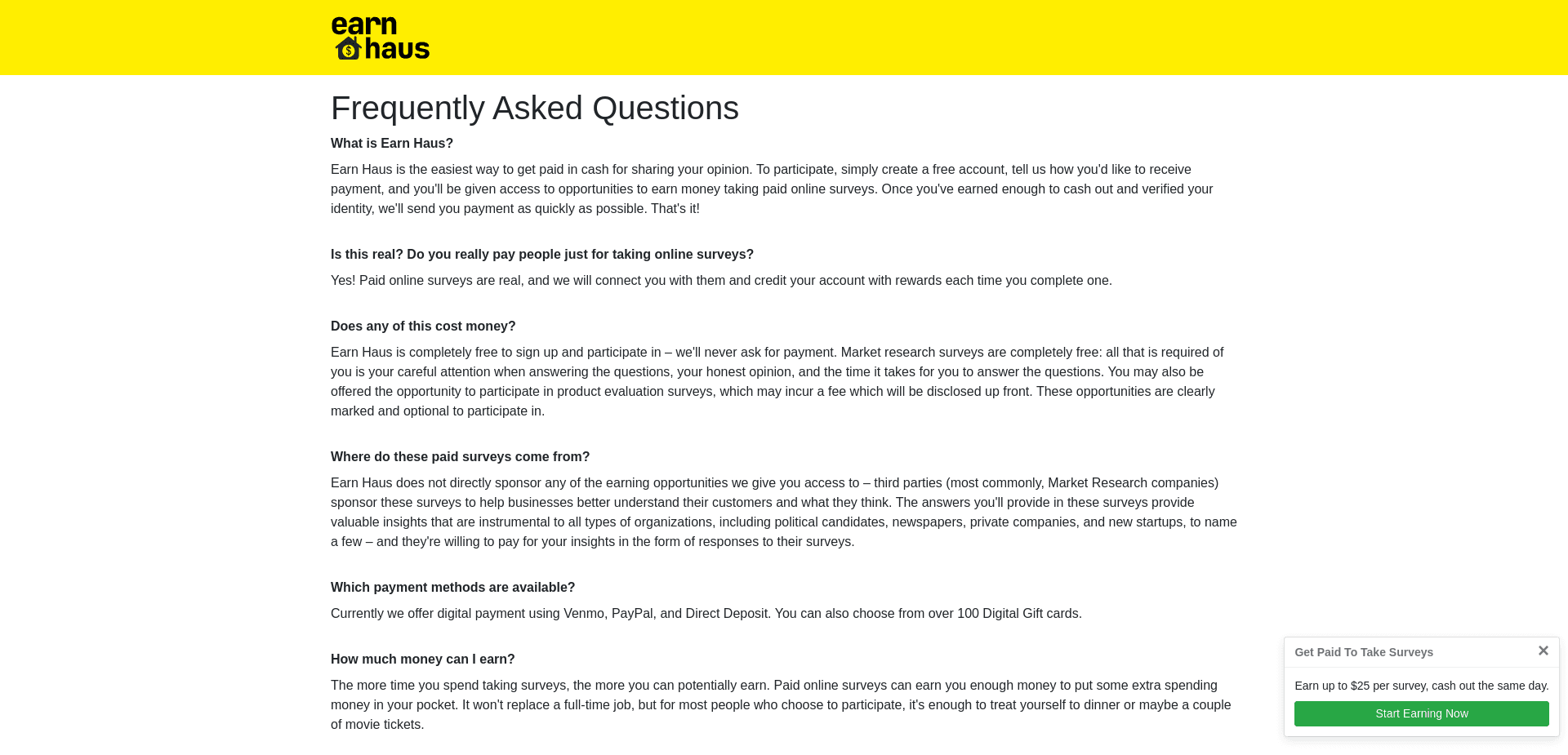 Screenshot for earnhaus.com - 0