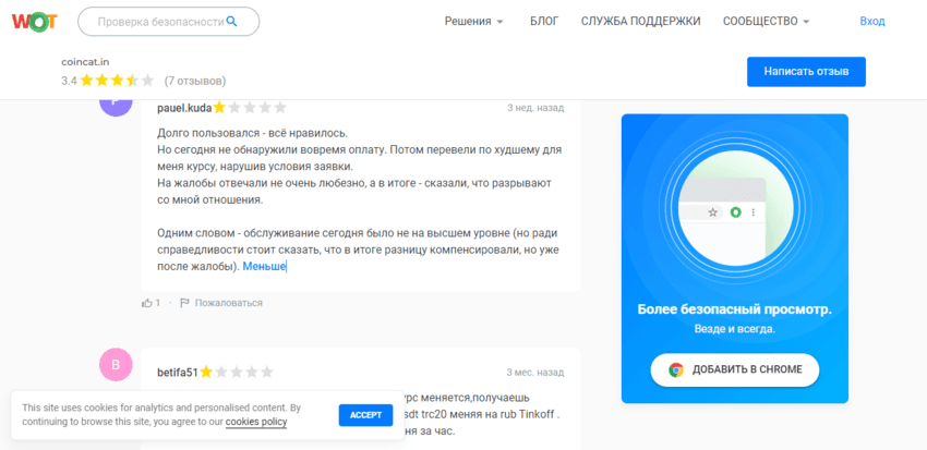 негативные отзывы о проекте 