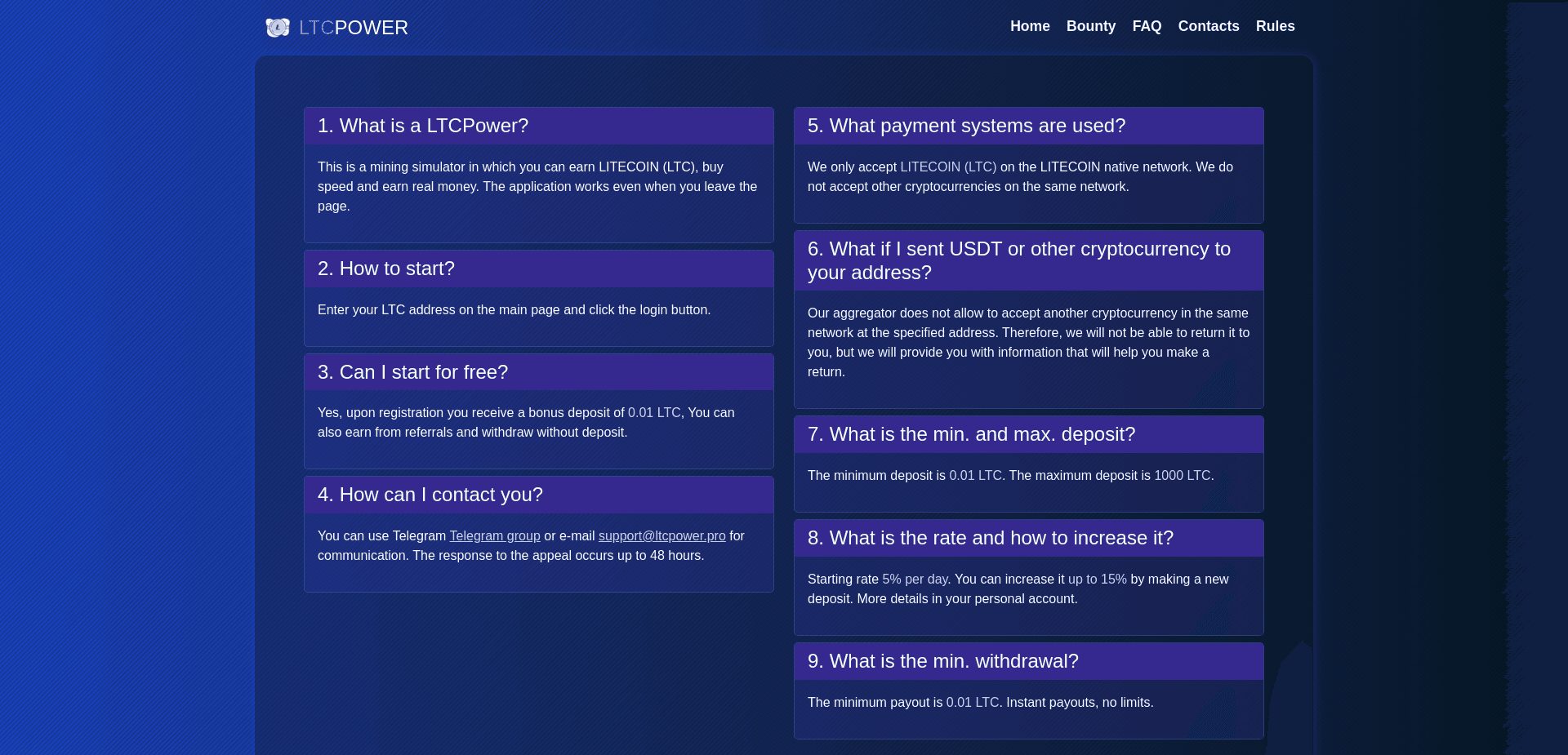 Screenshot for ltcpower.pro - 0