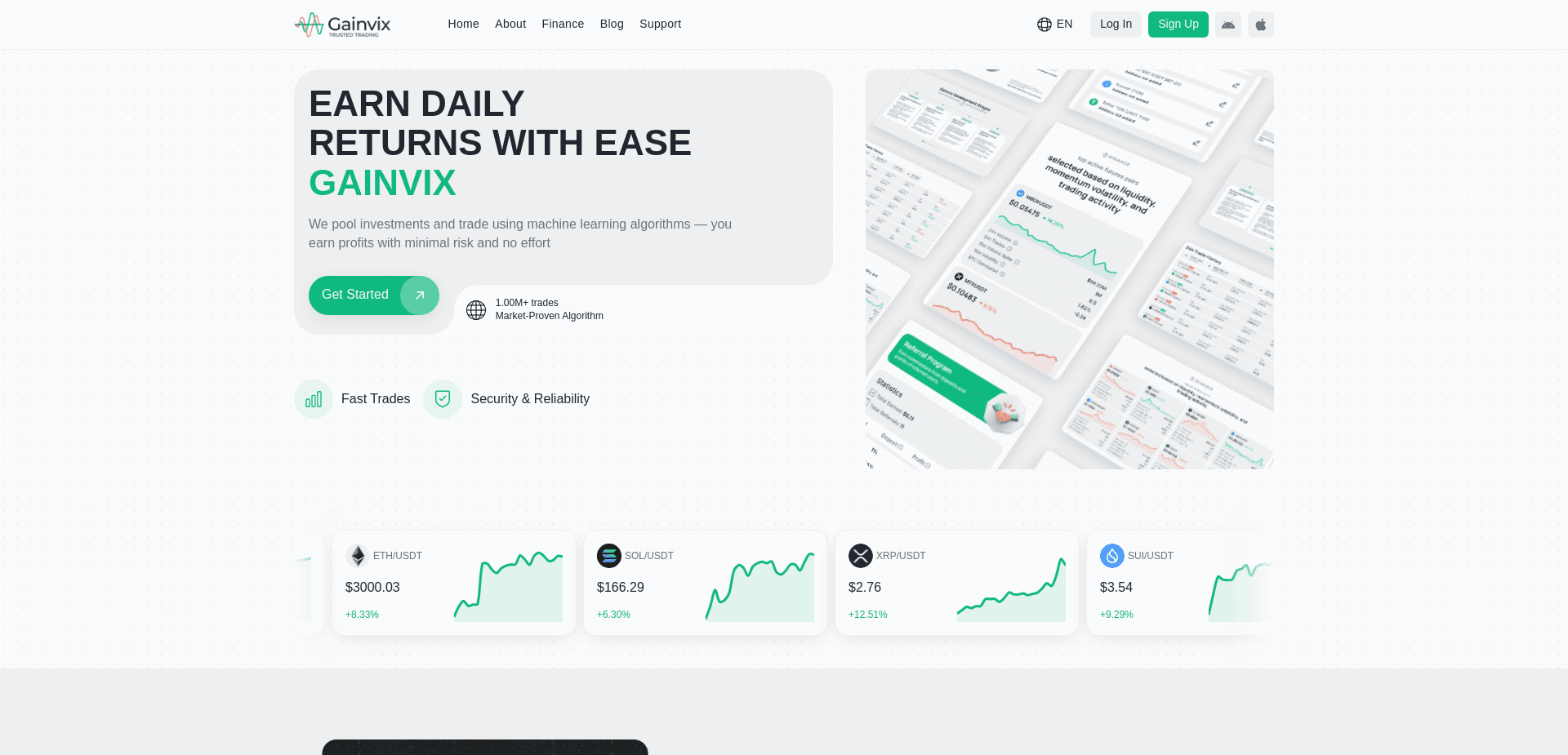 Screenshot for gainvix.com - 1