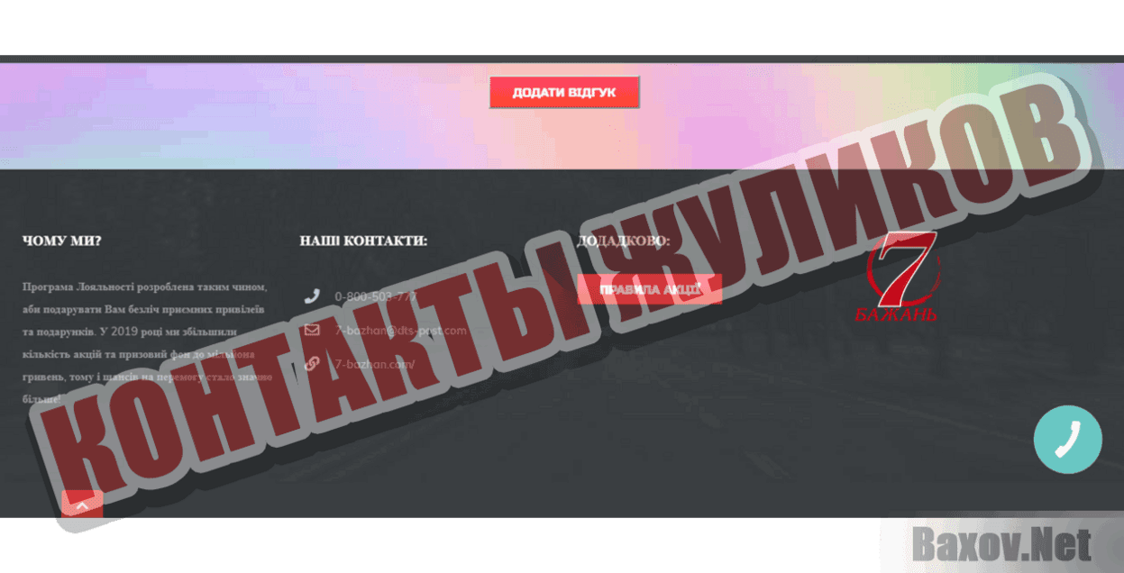 7-Бажань Контакты жуликов