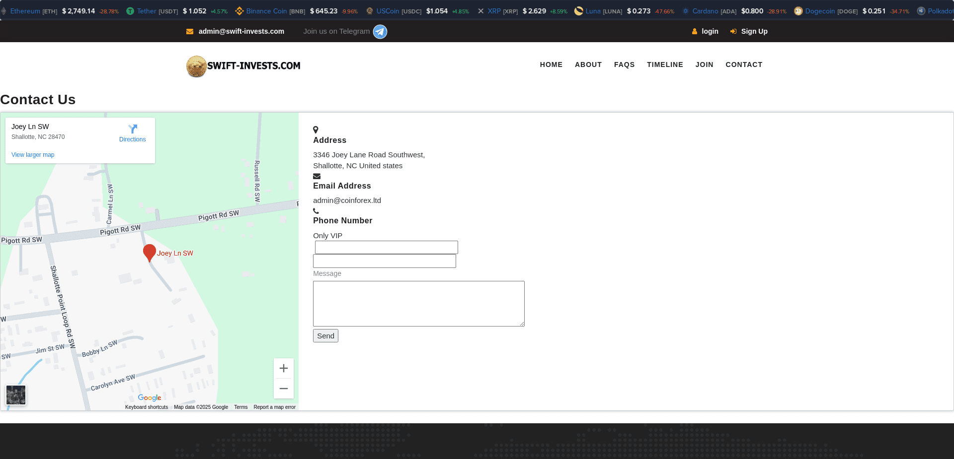 Screenshot for swift-invests.com - 2