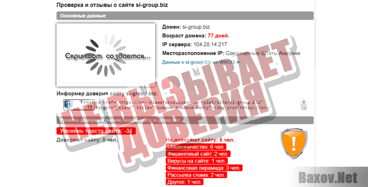 SI GROUP Не вызывает доверия