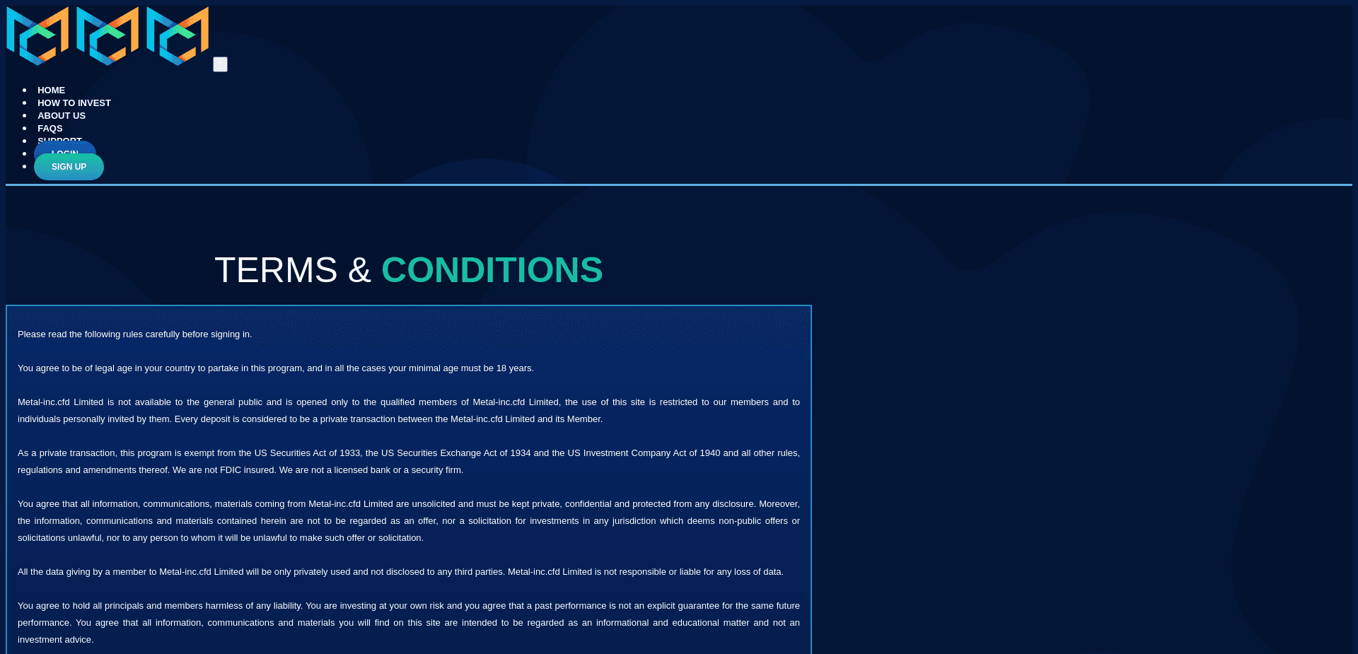 Screenshot for metal-inc.cfd - 1